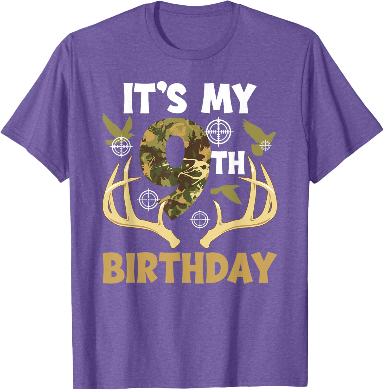 9th Birthday Hunting T-Shirt for Boys Fun Hunter Design Gift - 18