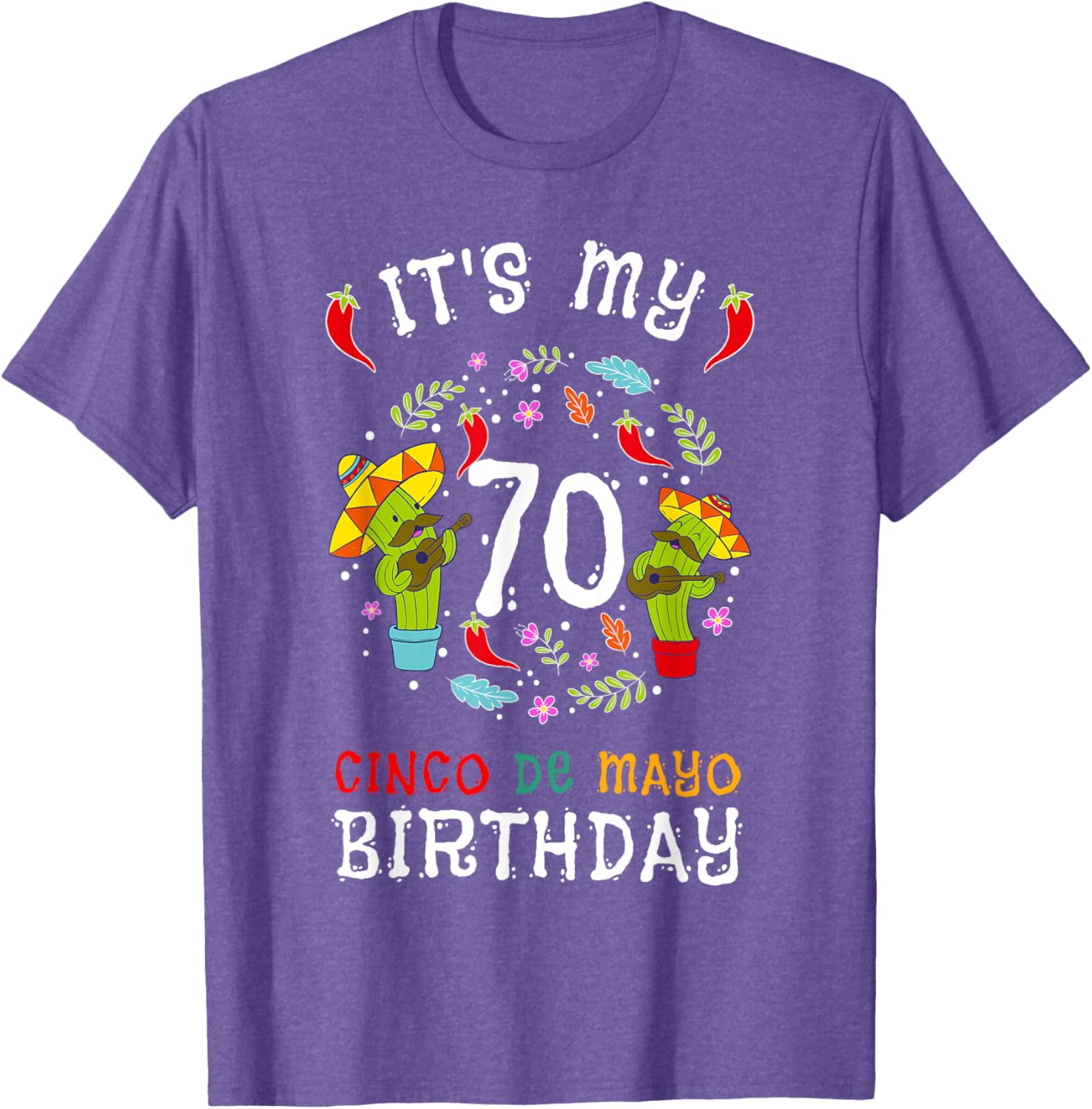 Celebrate 70th Birthday with Fun Cinco De Mayo T-Shirt for Kids and Men - 17