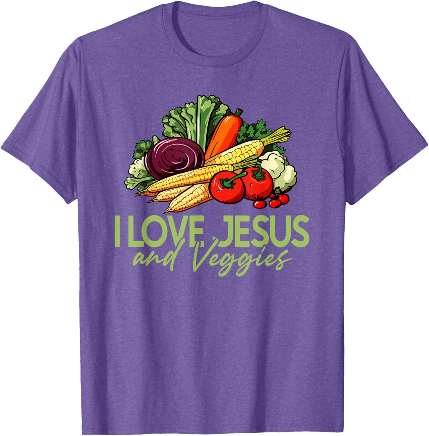I Love Jesus and Veggies T-Shirt for Vegans and Vegetarians - 2