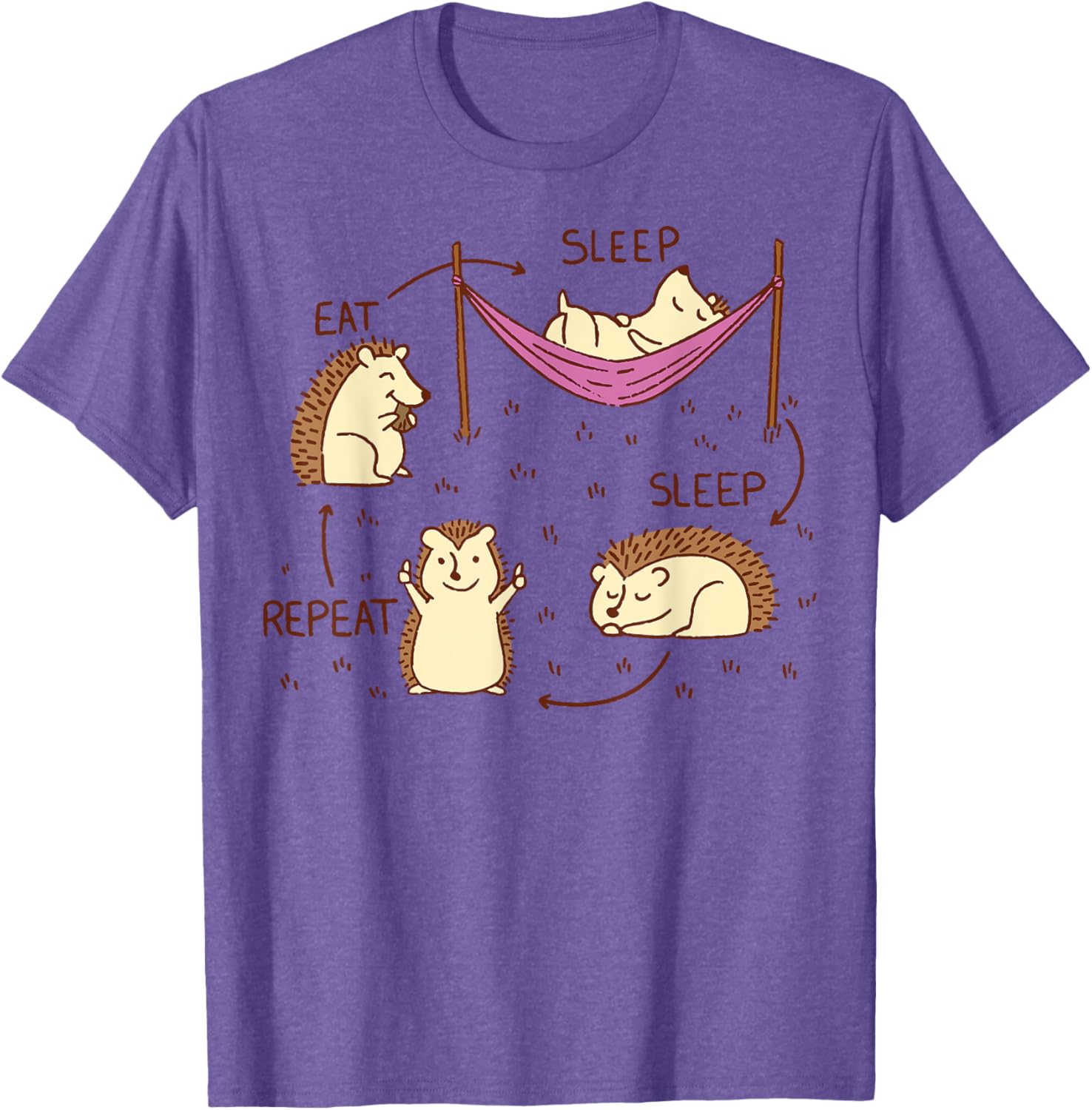 Hedgehog Life Cycle Eat Sleep Repeat T-Shirt for Animal Lovers - 2