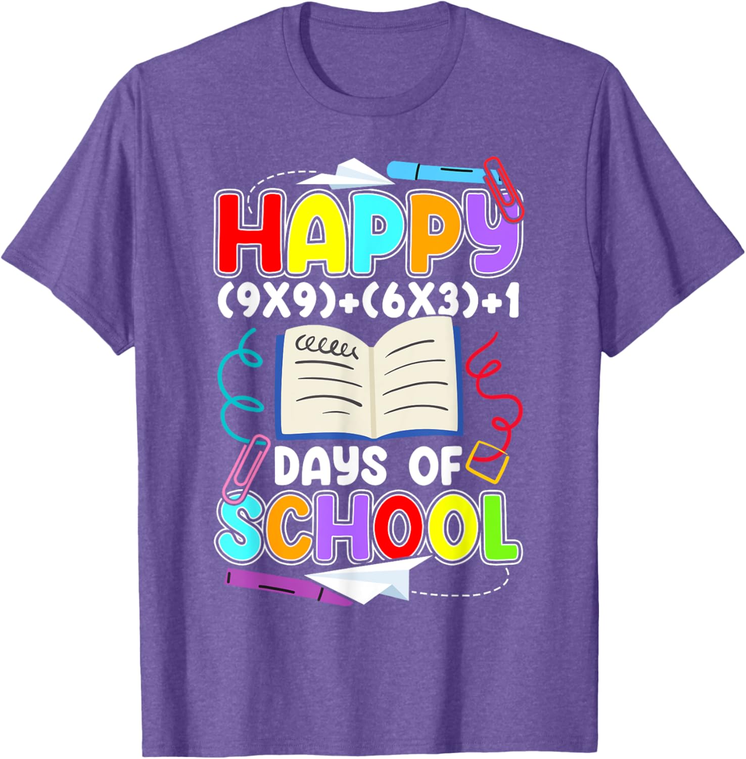 Happy 100 Days of School Math T-Shirt for Kids Celebrating 100th Day - 14