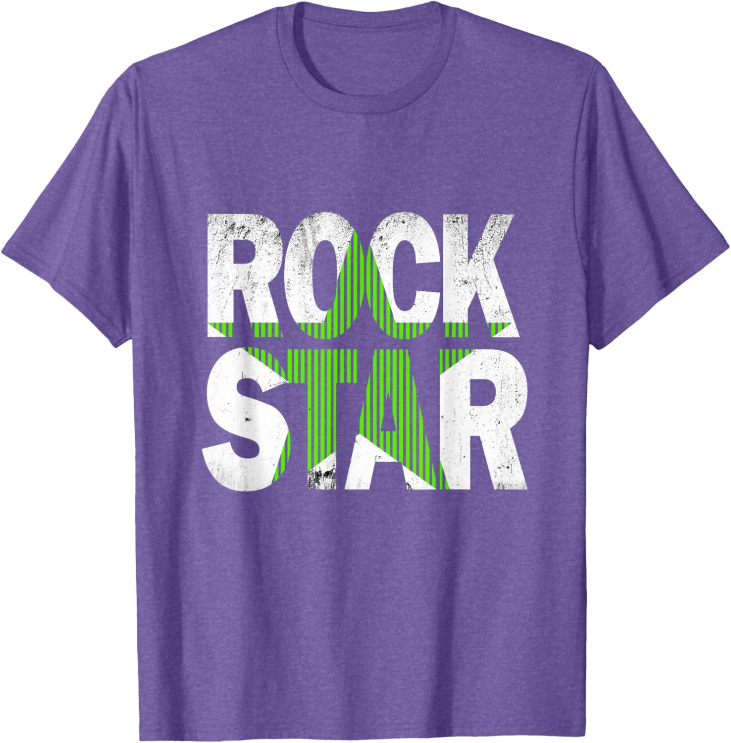Green Rock Star Distressed Graphic T-Shirt for Trendy Casual Wear - 2