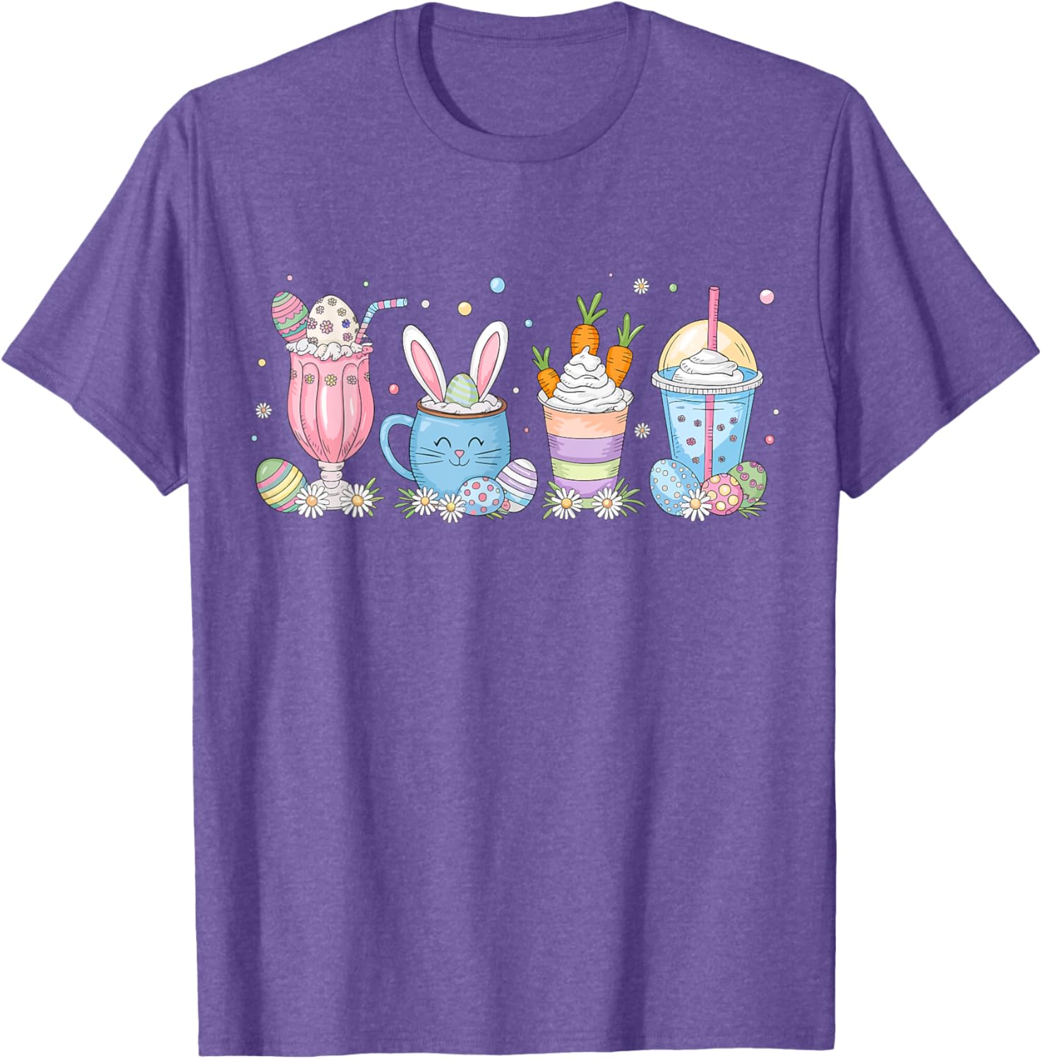 Coffee Lover T-Shirt for Women | Cute Latte Iced Cream Design for Easter - 28