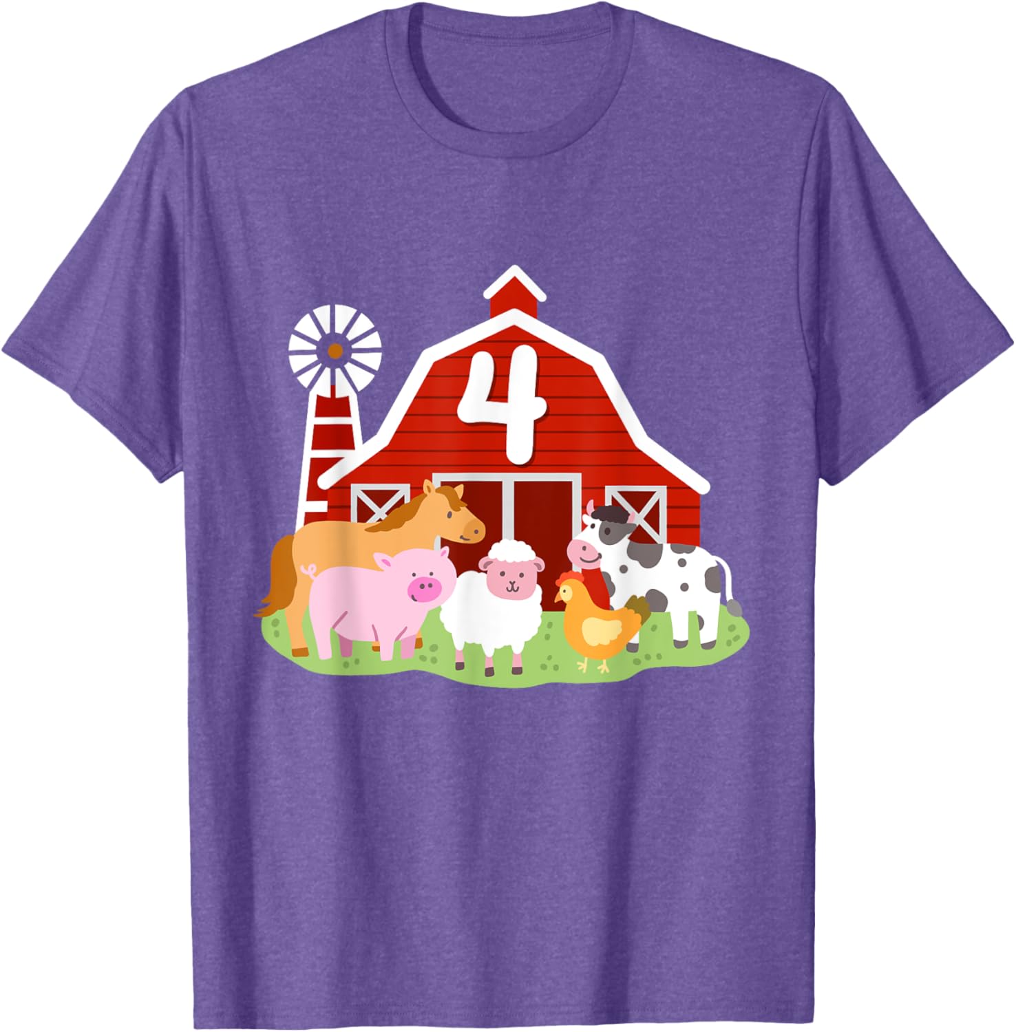 Adorable 4th Birthday Farm Animals T-Shirt for Boys Toddler Party Fun - 12