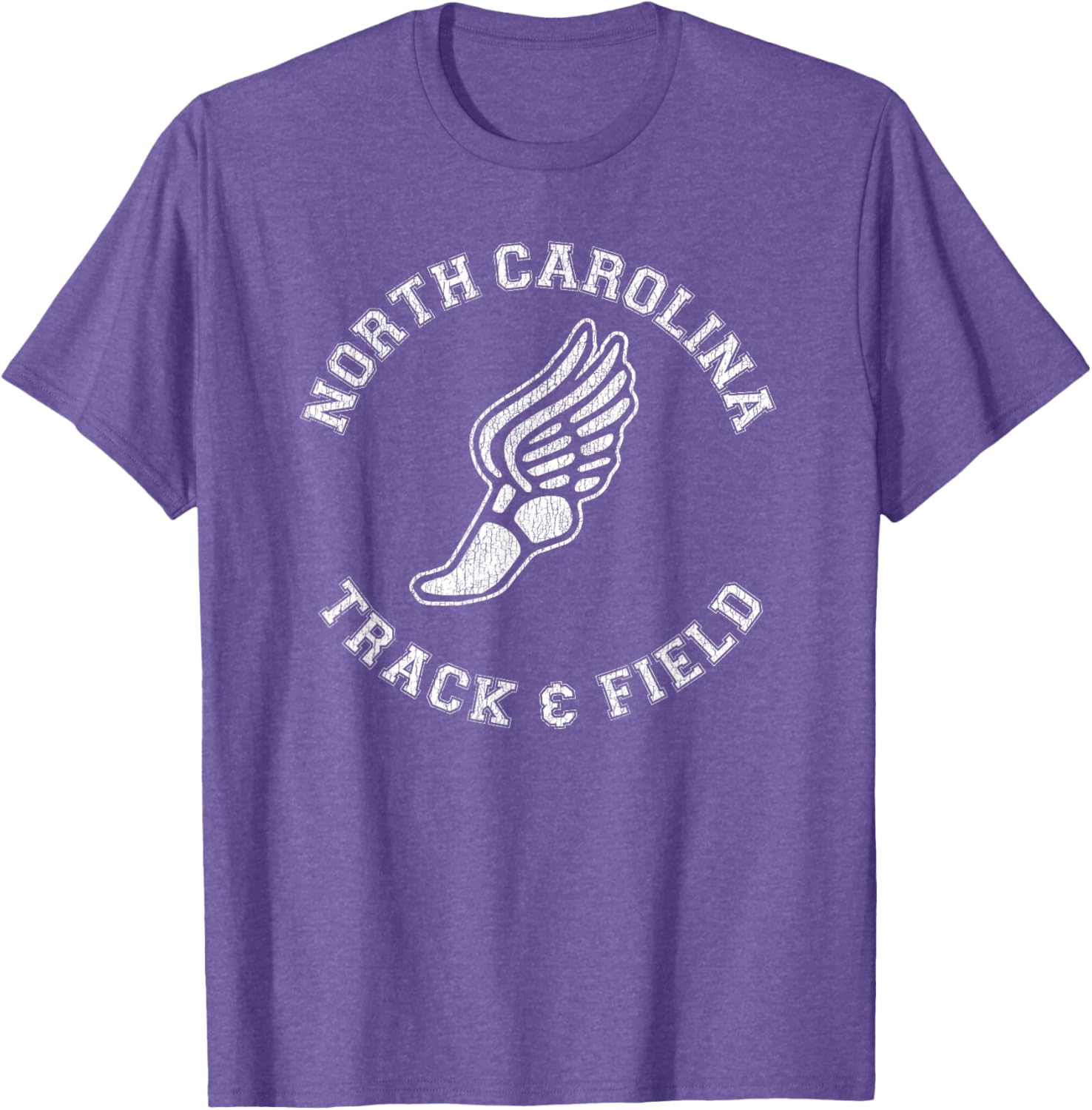North Carolina Vintage 80s Track & Field Distressed T-Shirt for Fans - 9