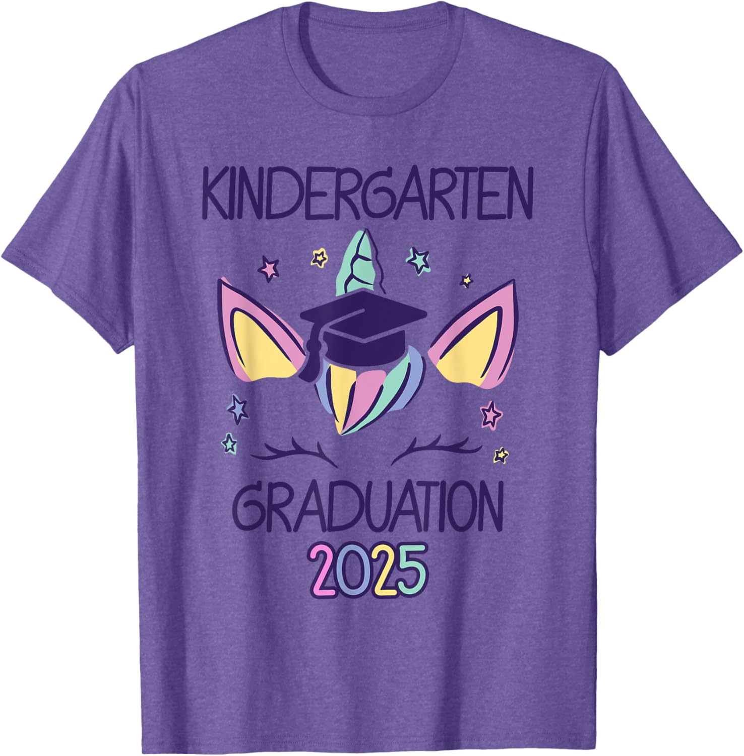 Adorable Unicorn Kindergarten Graduation 2025 T-Shirt for Kids - 16