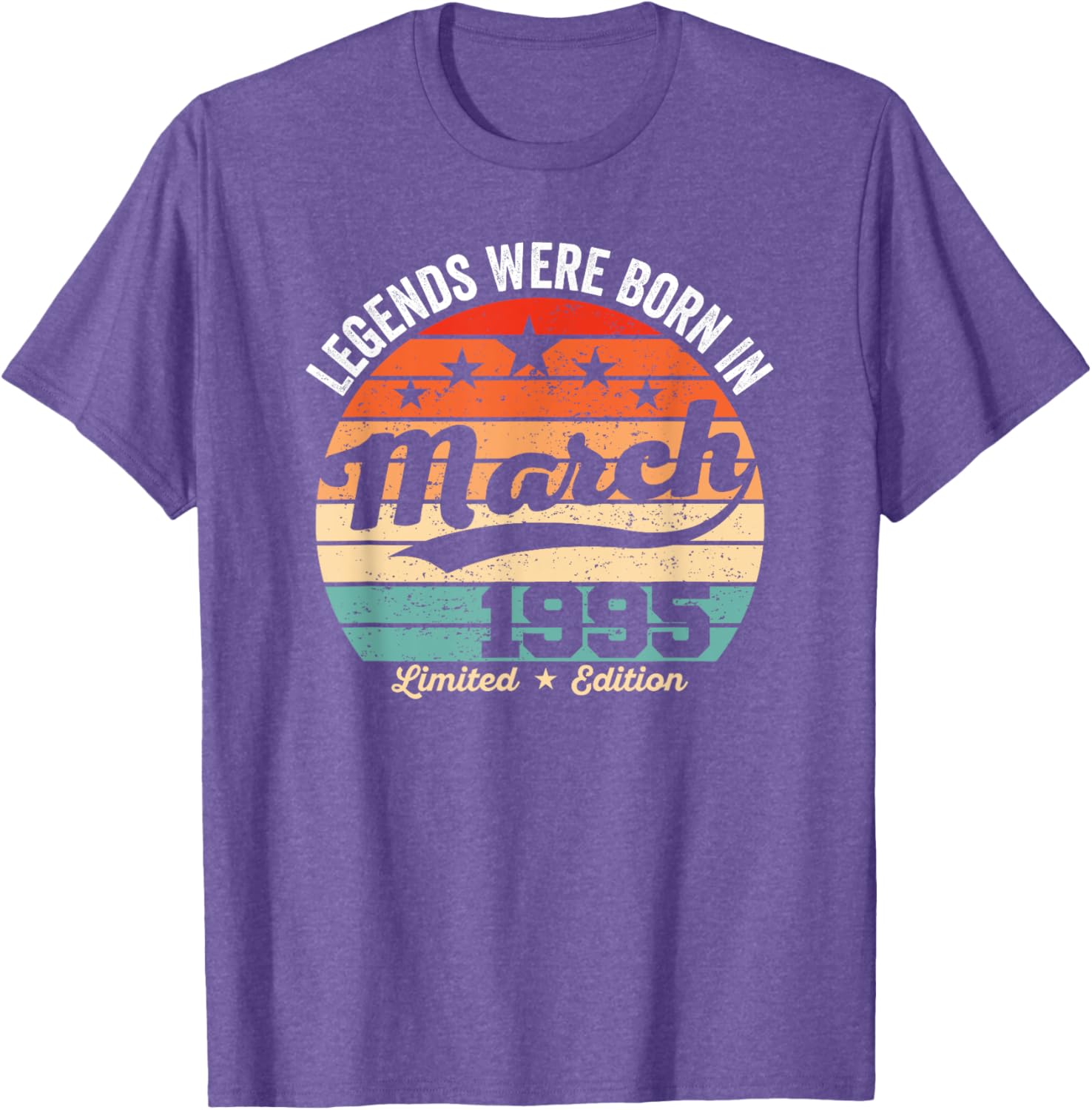 Vintage 30th Birthday Legends Born in March 1995 T-Shirt for Men and Women - 1