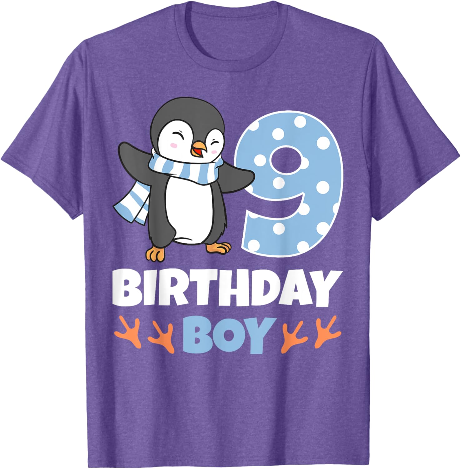 Penguin 9th Birthday Winter Theme T-Shirt for Boys Fun Celebration - 15