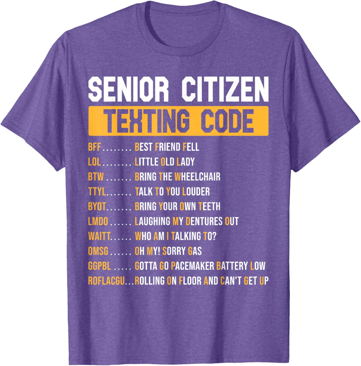 Funny Grandpa Texting Code T-Shirt for Senior Citizens - Great Gift Idea - 6
