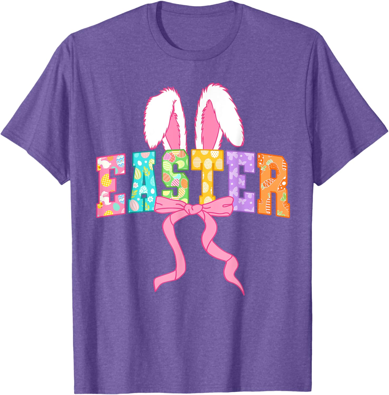 Happy Easter Coquette Bow Bunny Mama T-Shirt for Women and Girls - 4