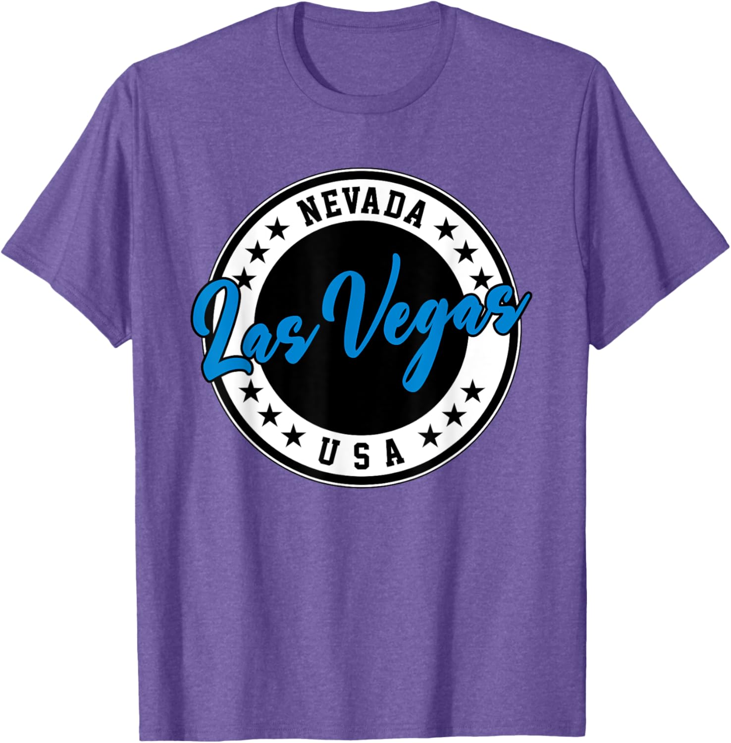 Las Vegas Nevada Blue Circle Script T-Shirt for Casual Style Fans - 4