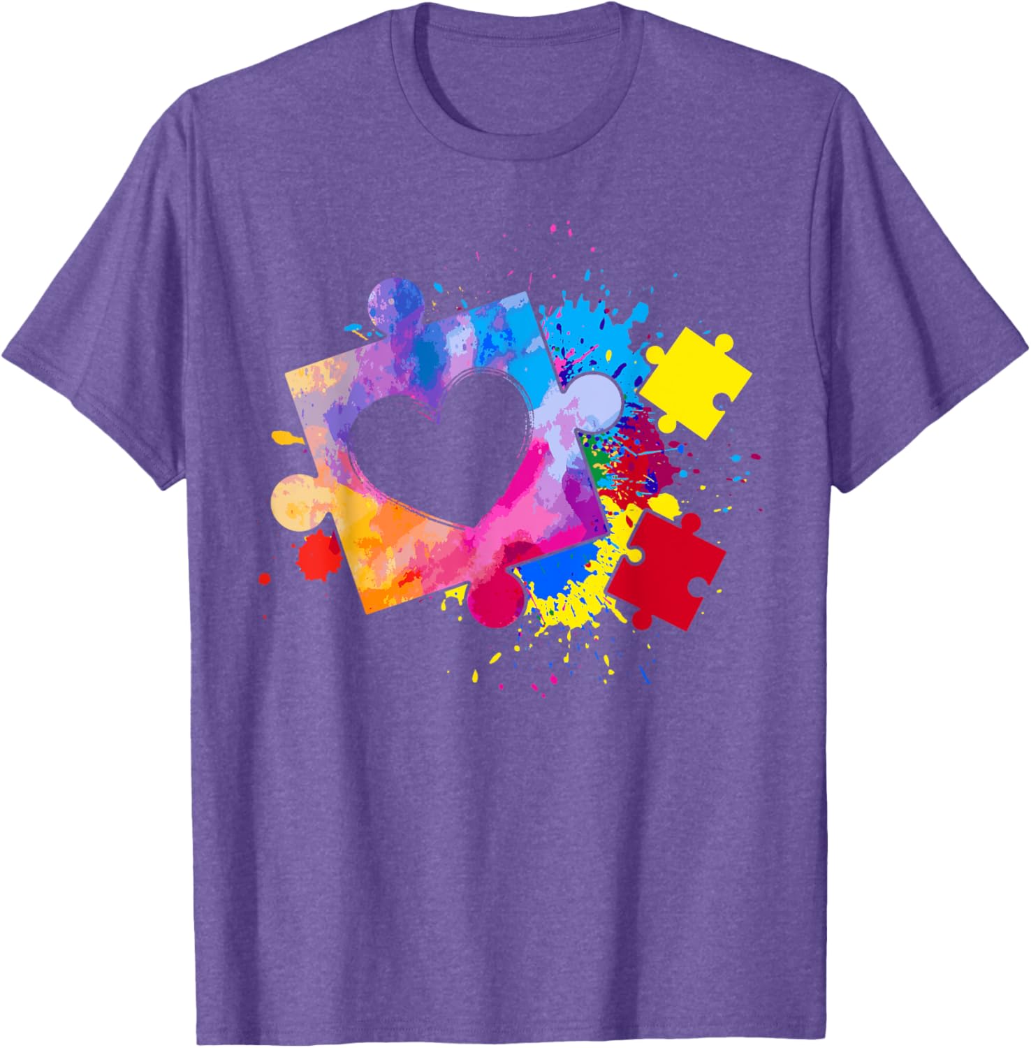 Autism Awareness Tie Dye Puzzle Piece Heart Kids T-Shirt for Boys and Girls - 15