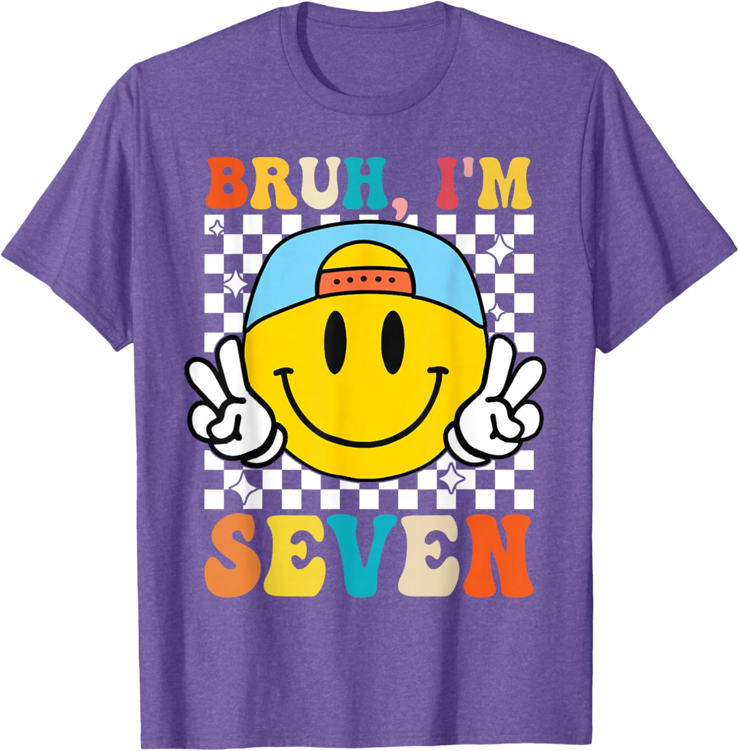 Groovy 7th Birthday T-Shirt for Boys and Girls - Fun 7 Year Old Apparel - 12