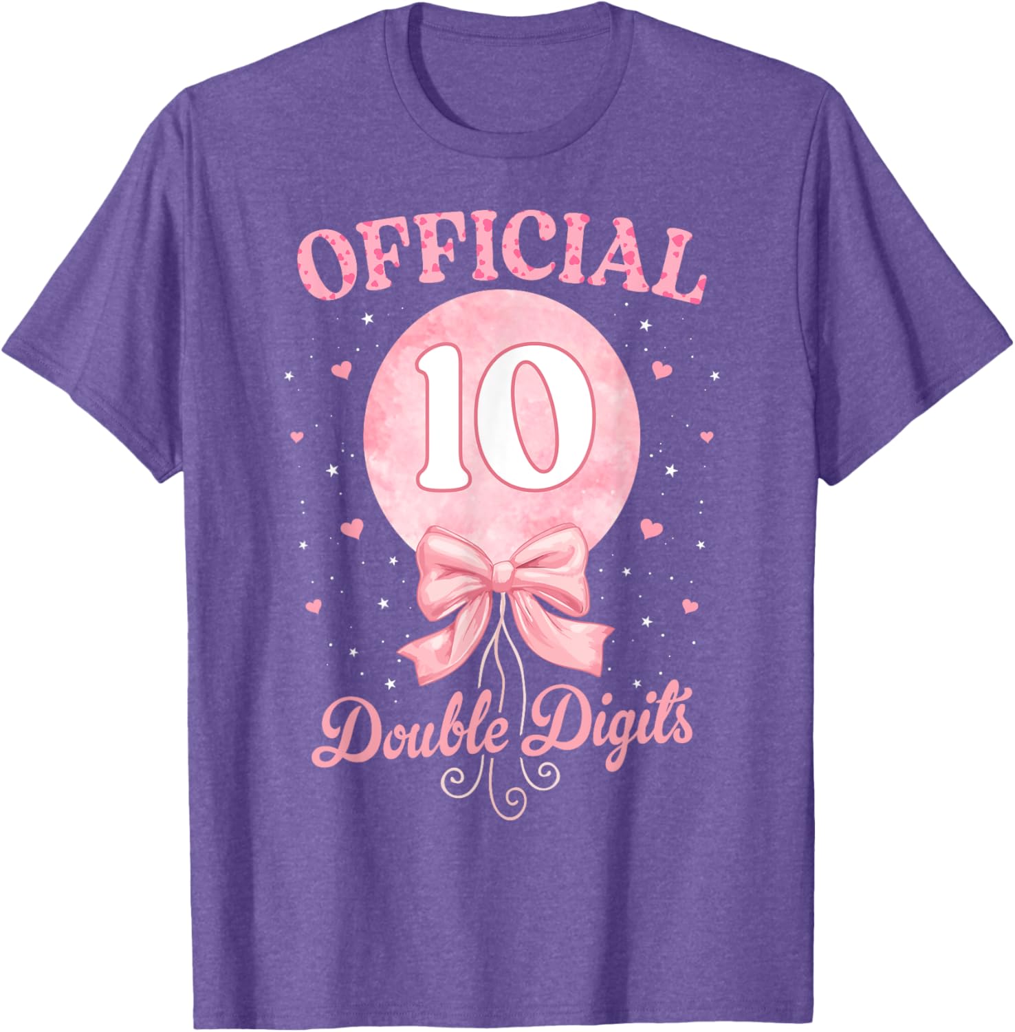 Pink Coquette Bow T-Shirt for 10 Year Old Birthday Girl Celebration - 3