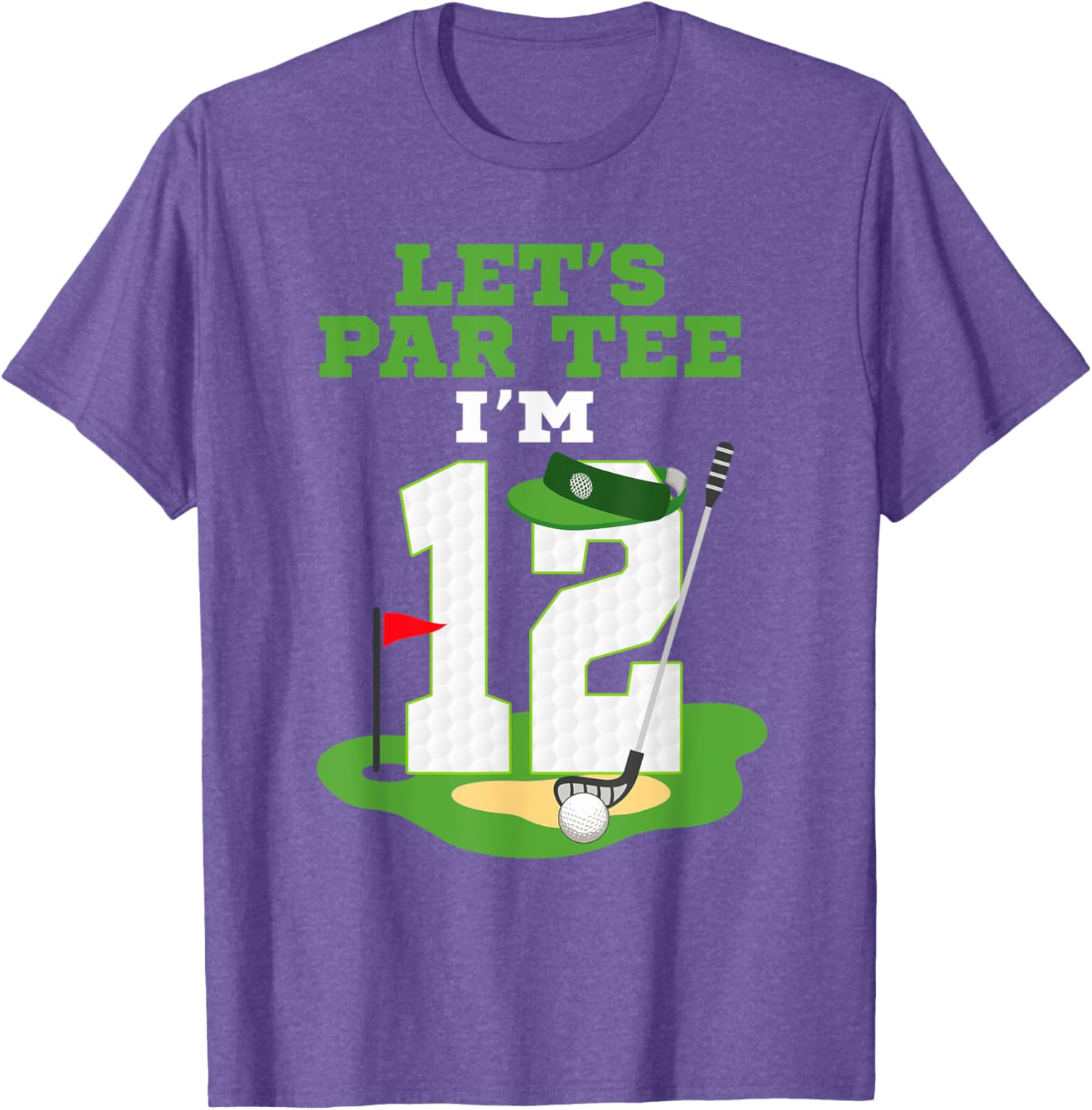 Let's Par Tee 12th Birthday Golf T-Shirt for Kids Fun Celebration - 1