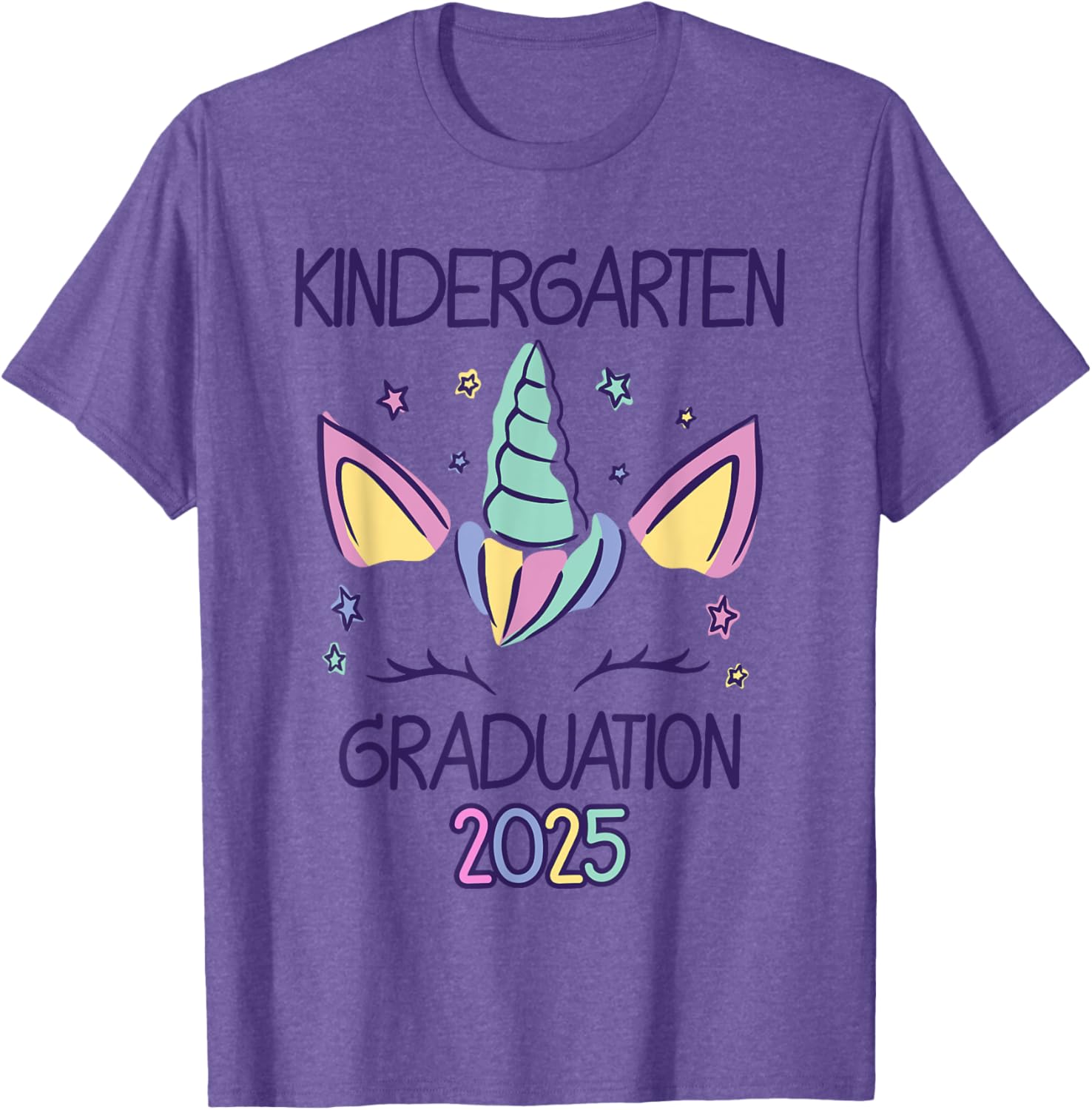Cute Unicorn Kindergarten Graduation 2025 T-Shirt for Kids - 7