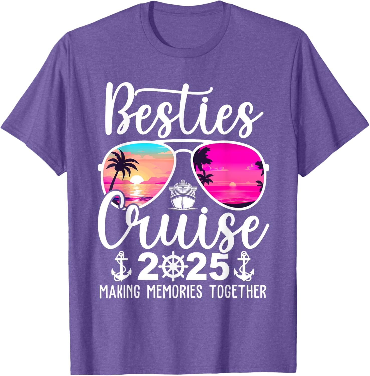 Besties Cruise 2025 Summer Vacation T-Shirt for Fun Travel Memories - 4