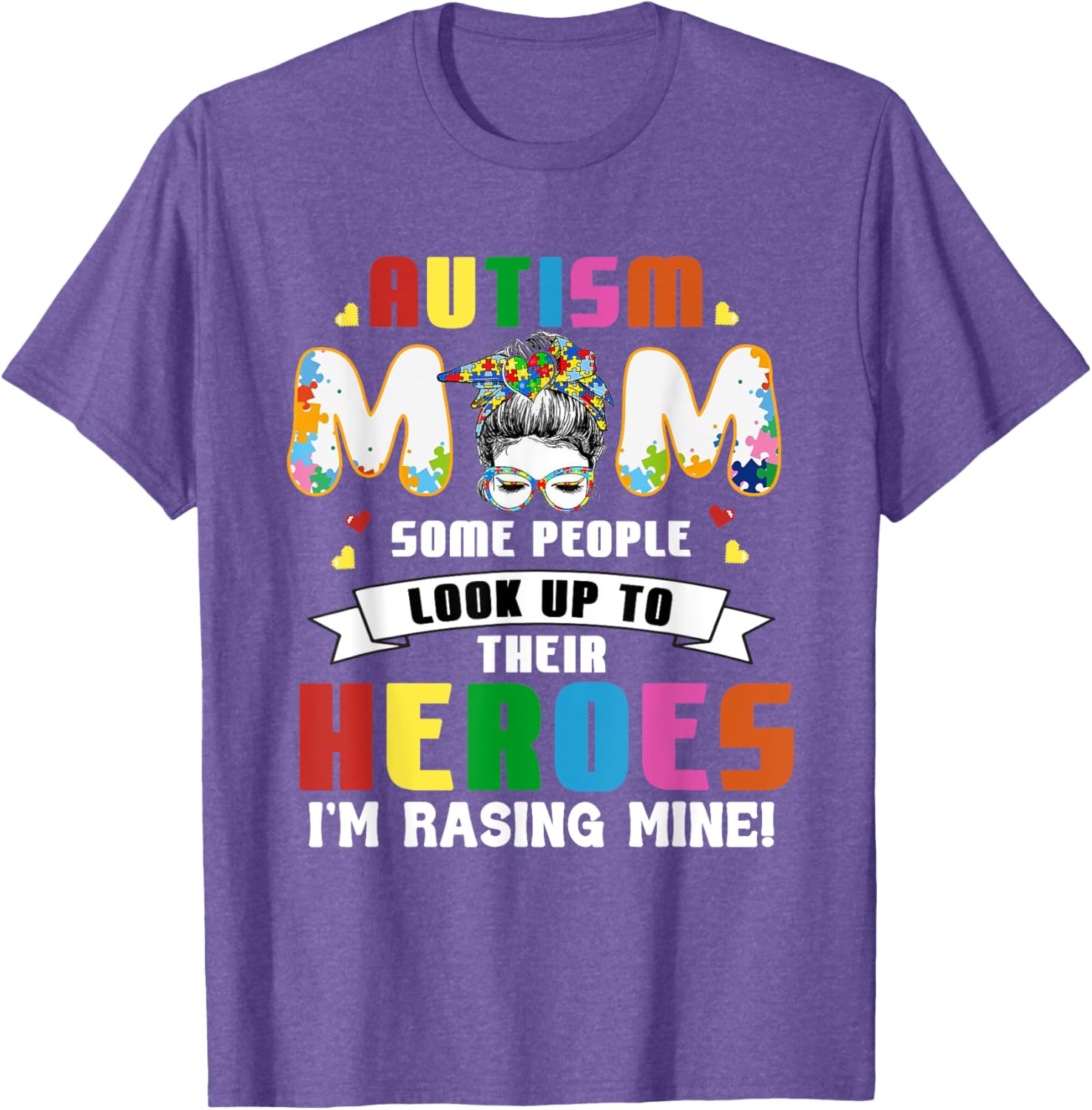 Autism Mom Raising a Hero T-Shirt for Supportive Mothers - 18
