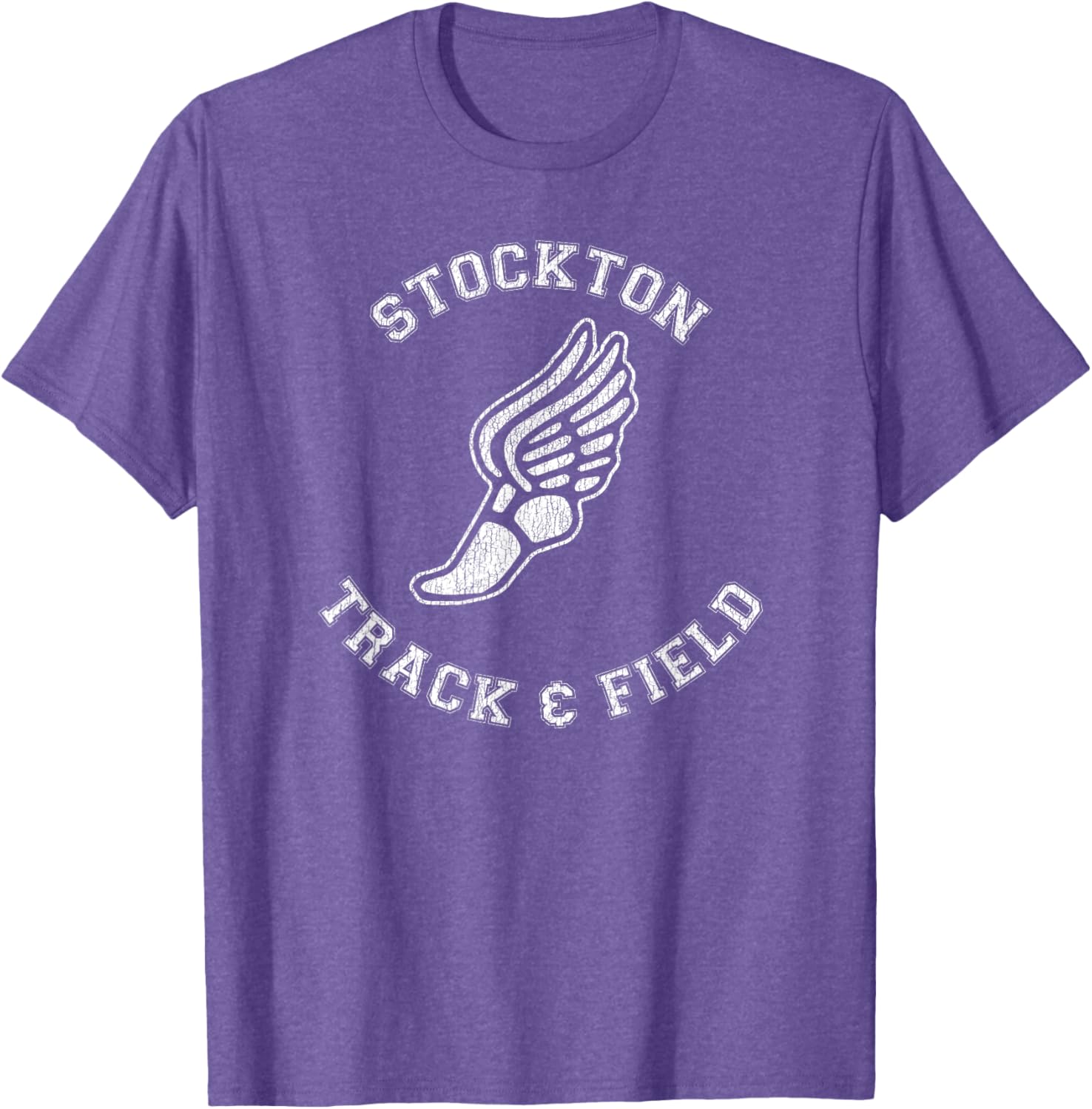 Stockton Track & Field Retro 80s Distressed T-Shirt for Casual Style - 25