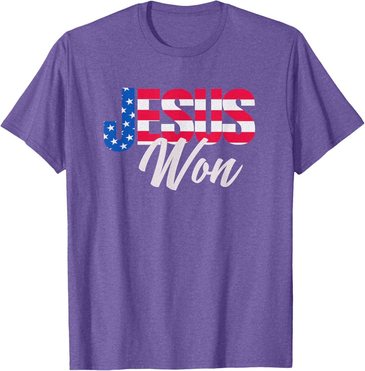 Patriotic Christian T-Shirt Jesus Won Design for Faith and Freedom Fans - 13
