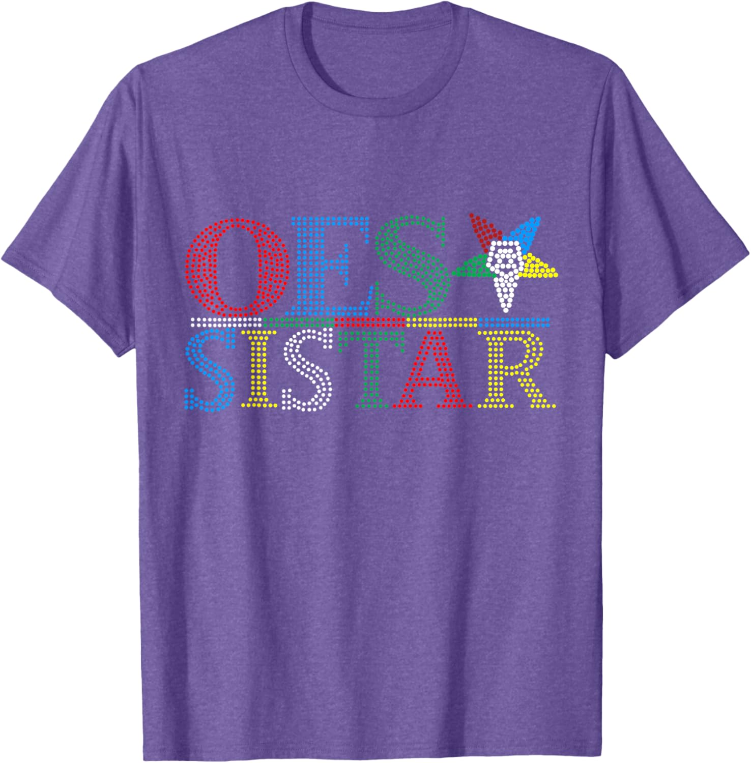 OES Sistar Dot Print Design Order of the Eastern Star Sisters T-Shirt - 23