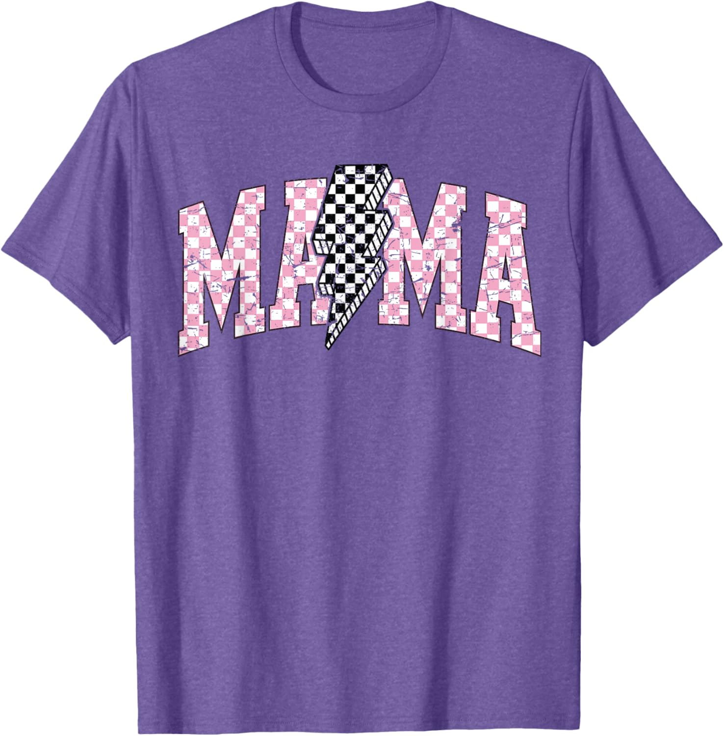 Retro Checkered Bolt Mama T-Shirt for Women, Men, Girls, and Kids - 7