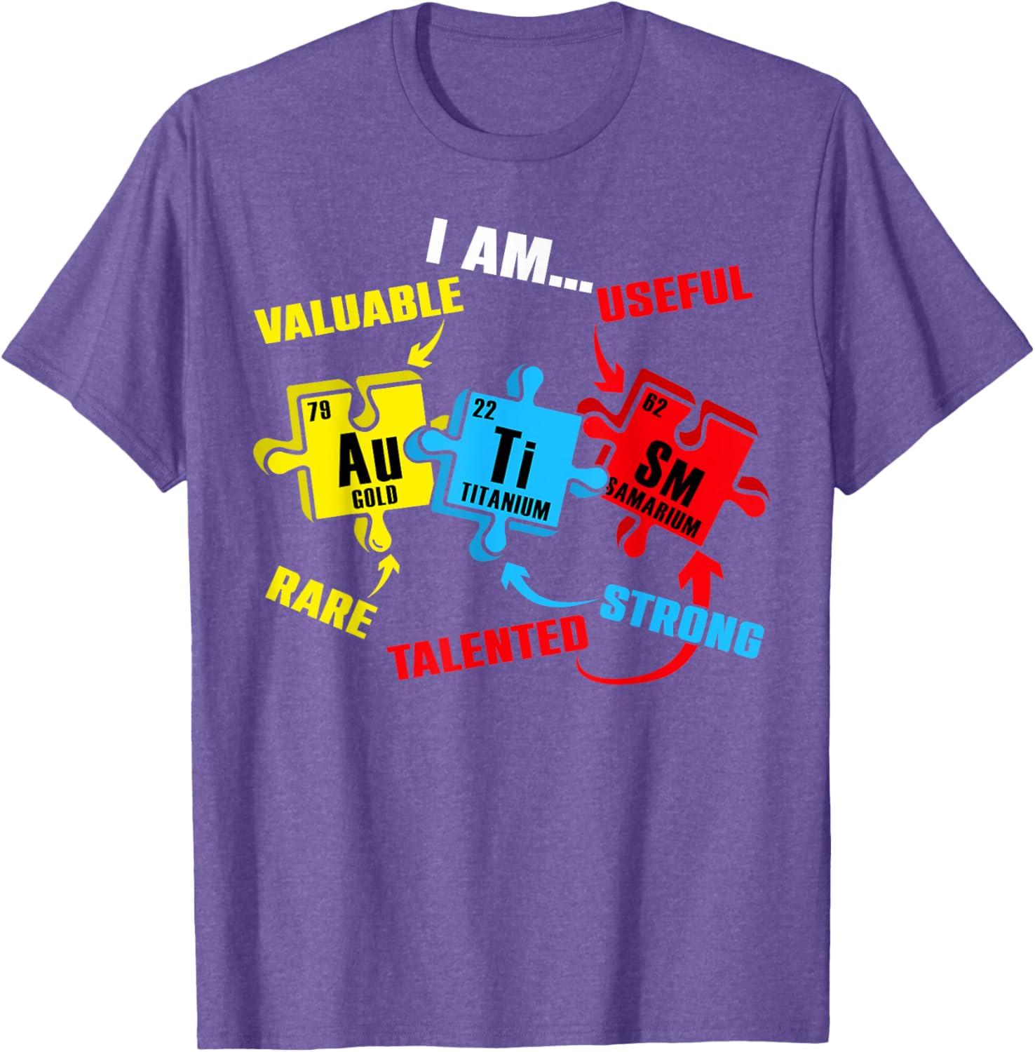 Chemistry Elements Periodic Table Puzzle T-Shirt for Autism Awareness - 17