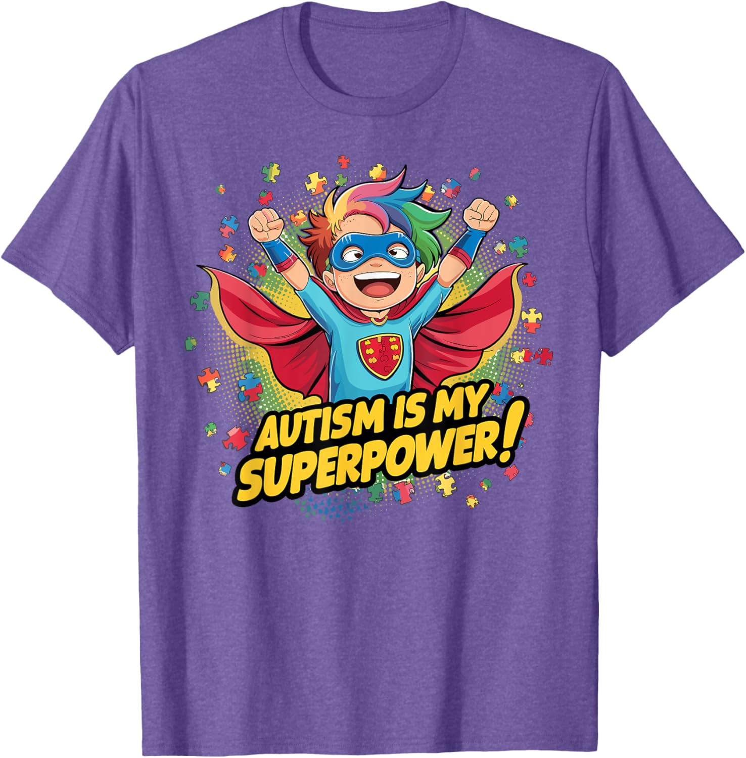 Autism Superpowered Boys T-Shirt for Awareness and Support - 2