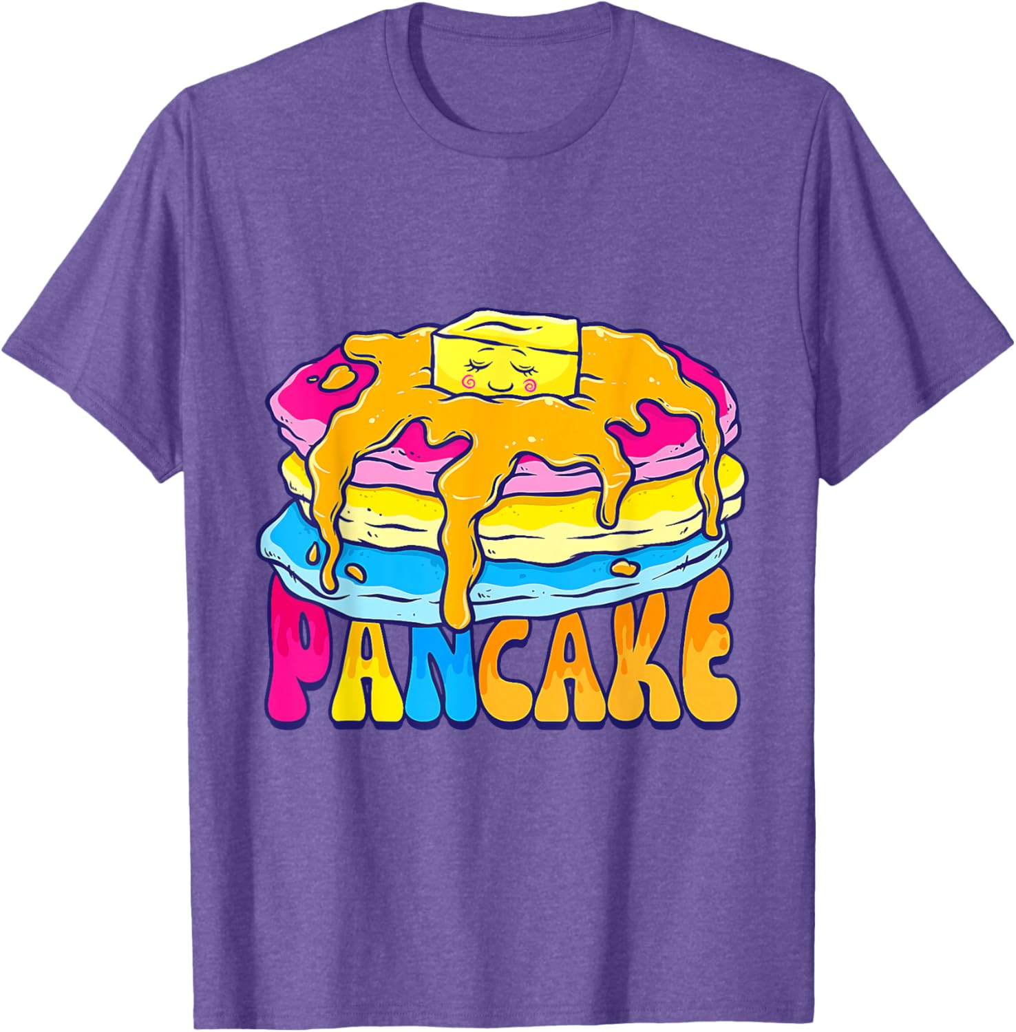 Pancakes Pansexual Pride T-Shirt for LGBTQ+ Omnisexual Love and Fun - 1