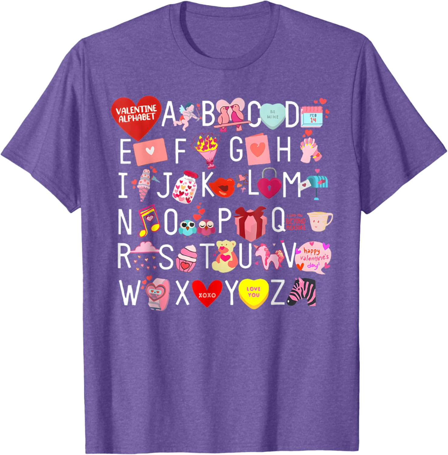 Funny ABC Teacher Appreciation Valentine's Day T-Shirt for Educators - 18