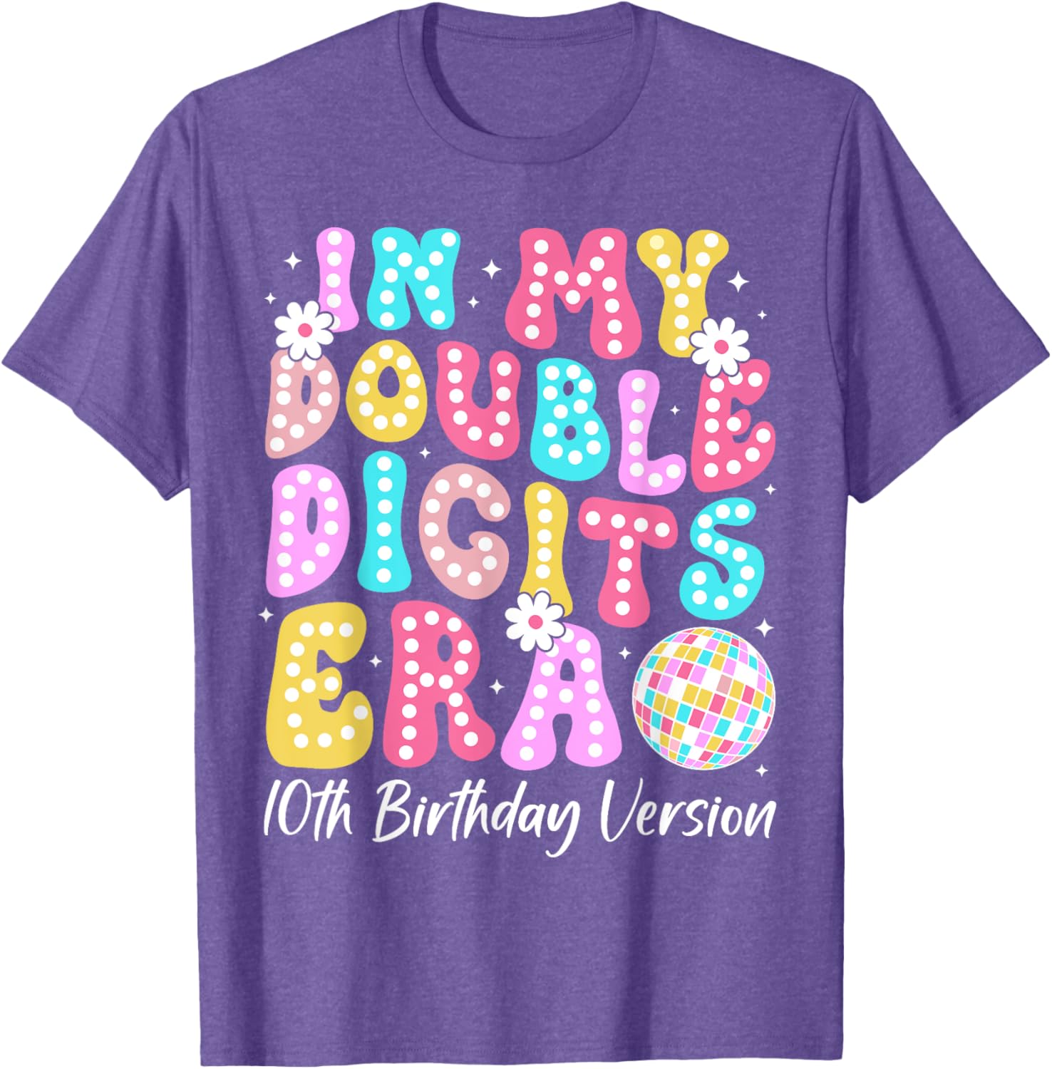 Retro 10th Birthday Girls T-Shirt In My Double Digits Era Design - 16