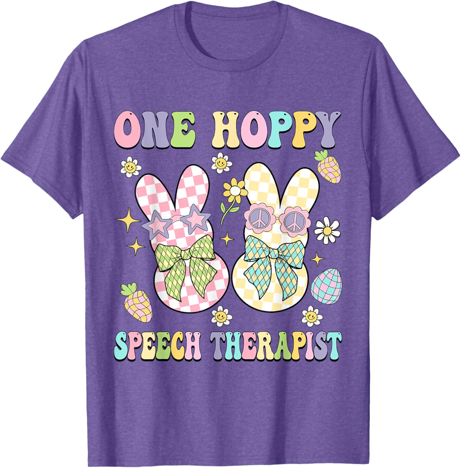 Hoppy Easter Bunny SLP Coquette T-Shirt for Speech Therapists - 5