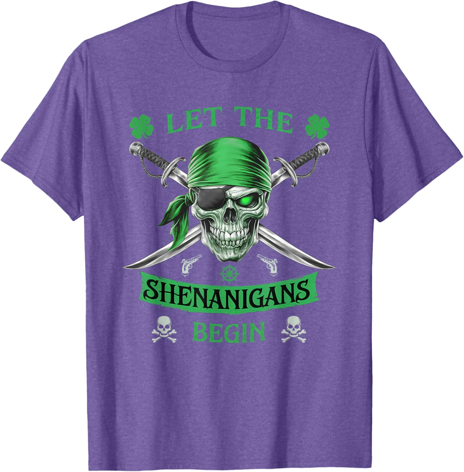 Pirate St Patricks Day Skull T-Shirt for Men Let the Shenanigans Begin - 11