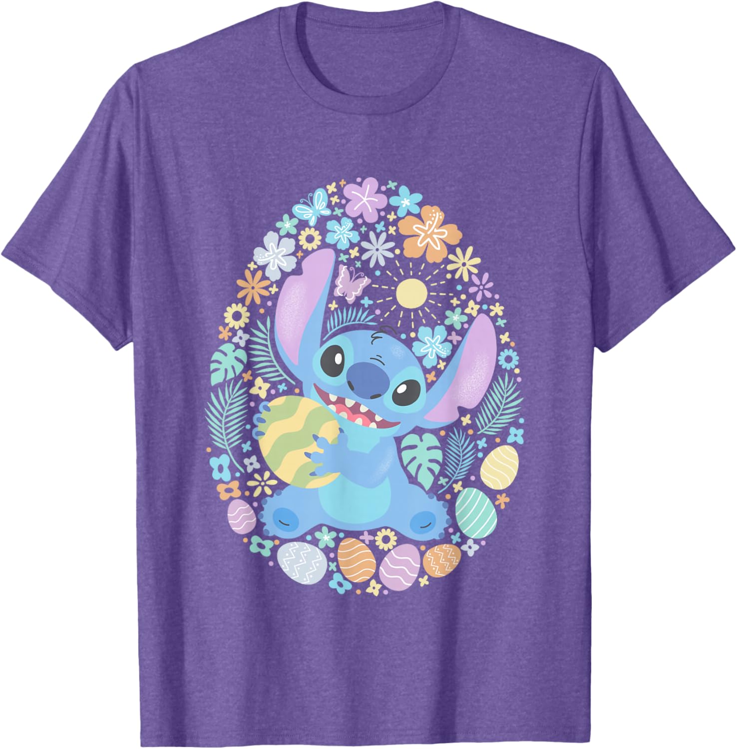 Disney Lilo & Stitch Easter Eggs Floral Portrait T-Shirt for Fans - 6