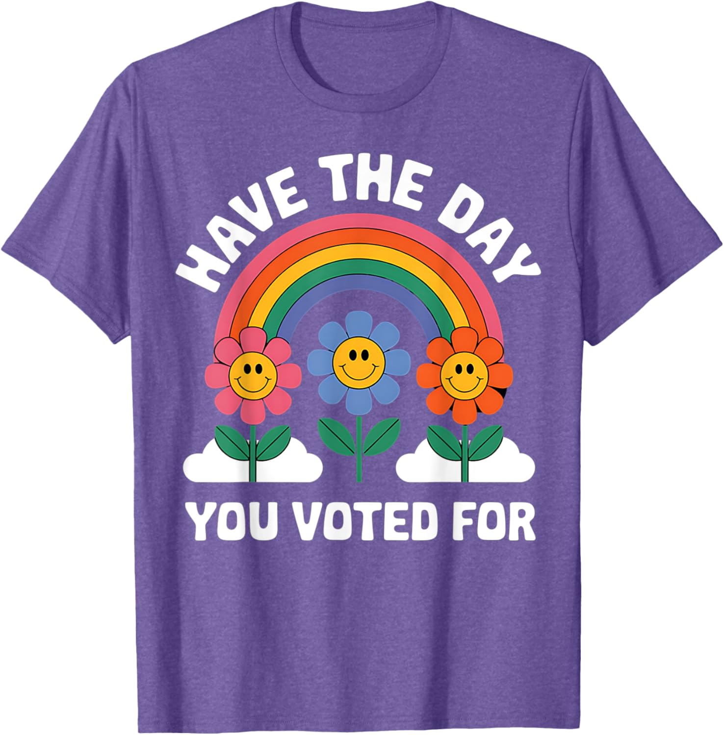 Funny Groovy Rainbow Flower T-Shirt for Your Voting Day Celebration - 13