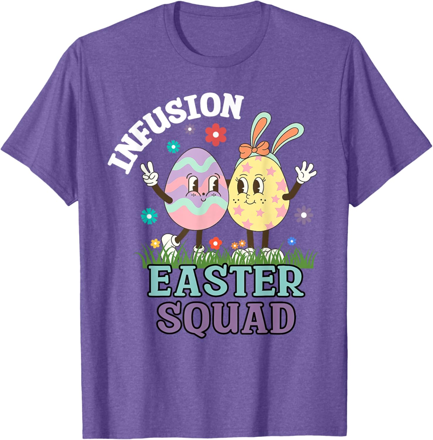 Infusion Nurse Easter Squad Bunny Eggs T-Shirt for Oncology Nurses - 28