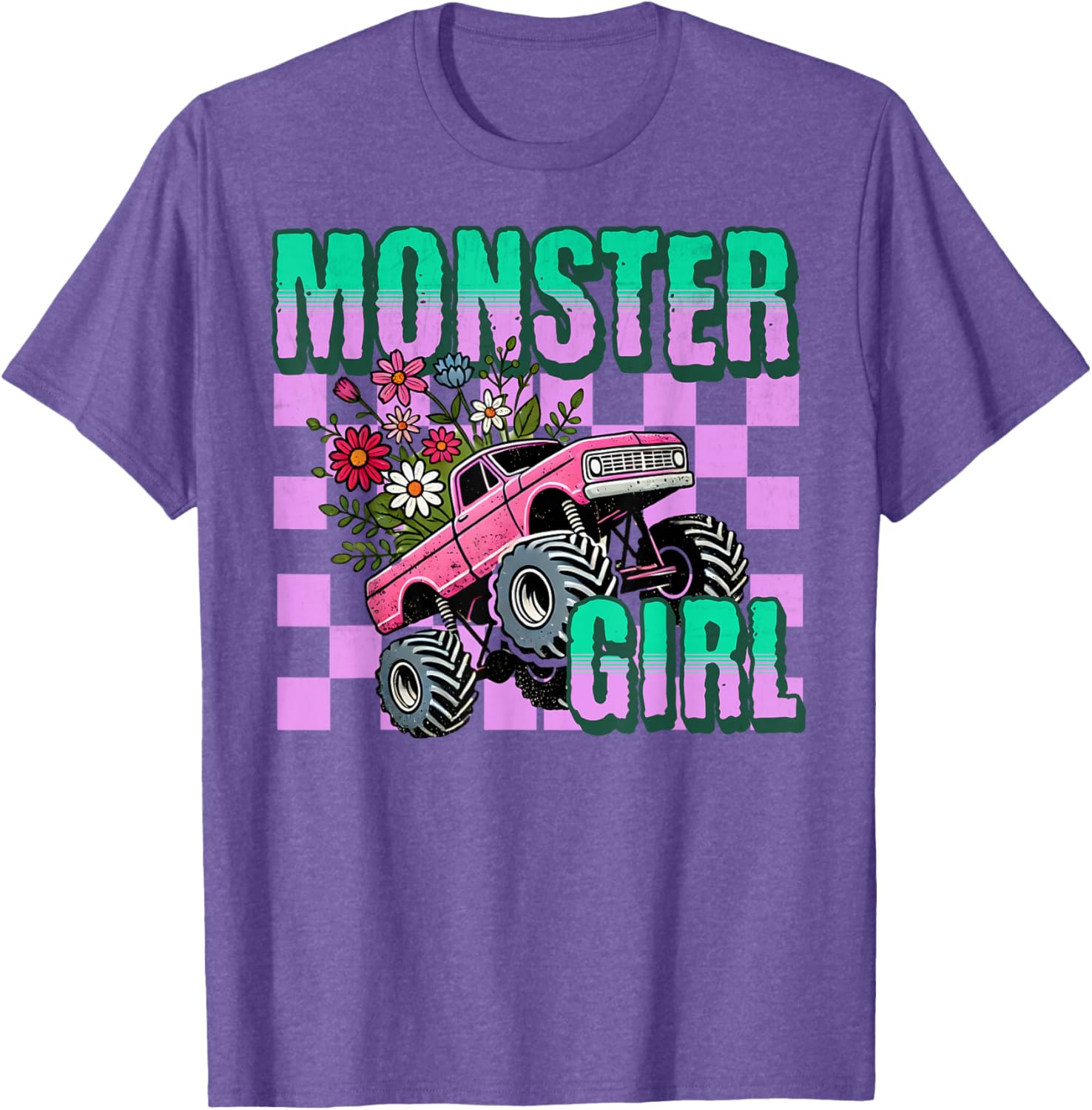 Vintage Monster Truck Girl T-Shirt for Retro Women Truck Lovers - 9