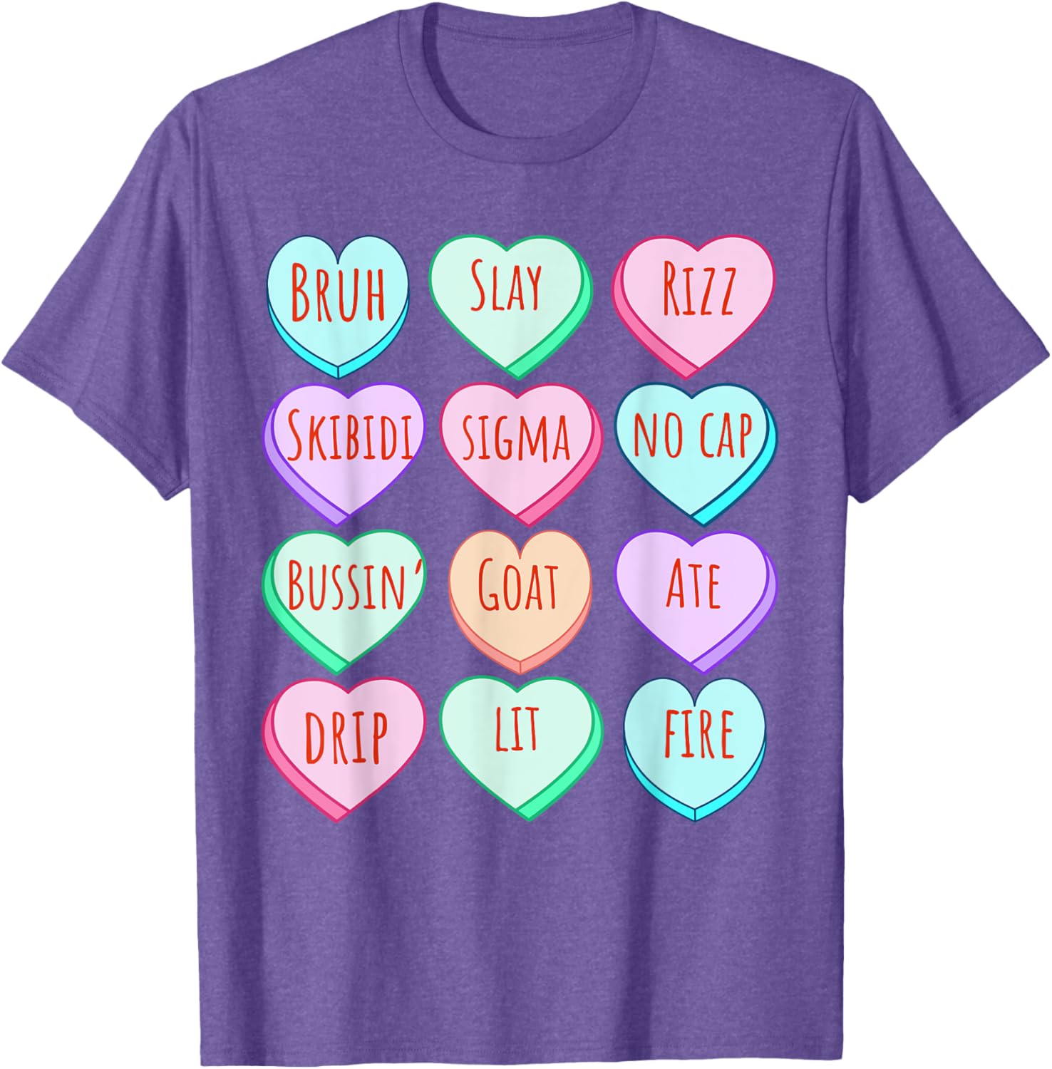 Candy Heart Slang T-Shirt for Valentine's Day Fun at School - 8