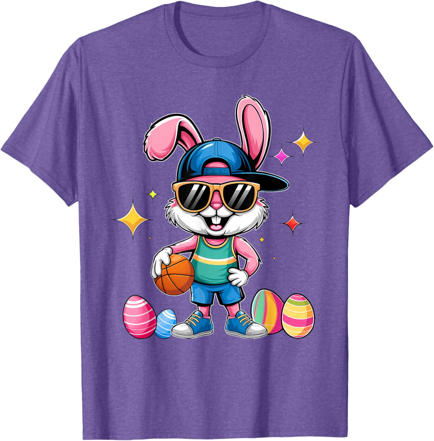 Happy Easter Bunny Basketball T-Shirt for Kids - Fun Sporty Design - 3