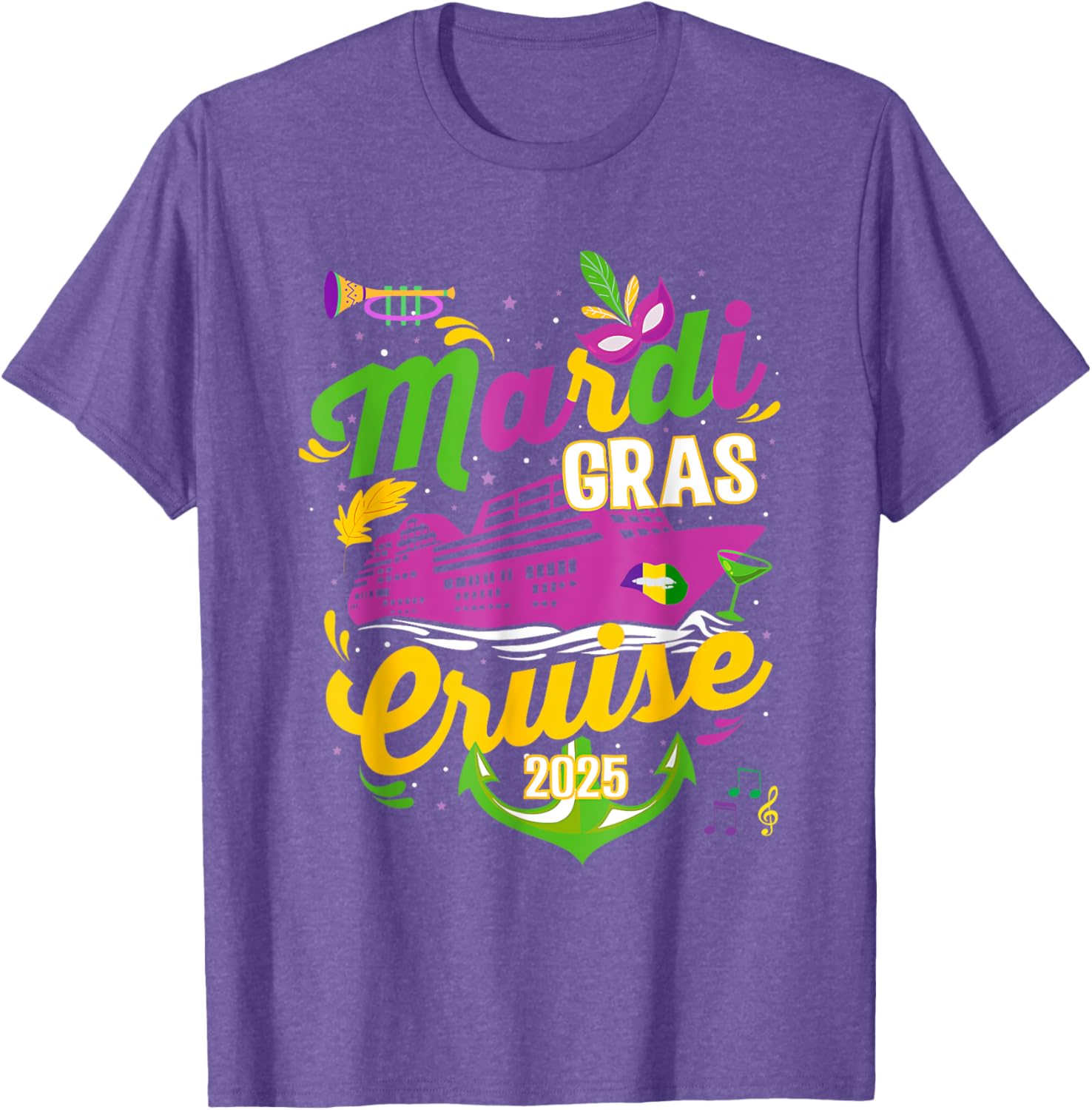 Mardi Gras Cruise Squad 2025 Family Matching T-Shirts for Fun Adventures - 12