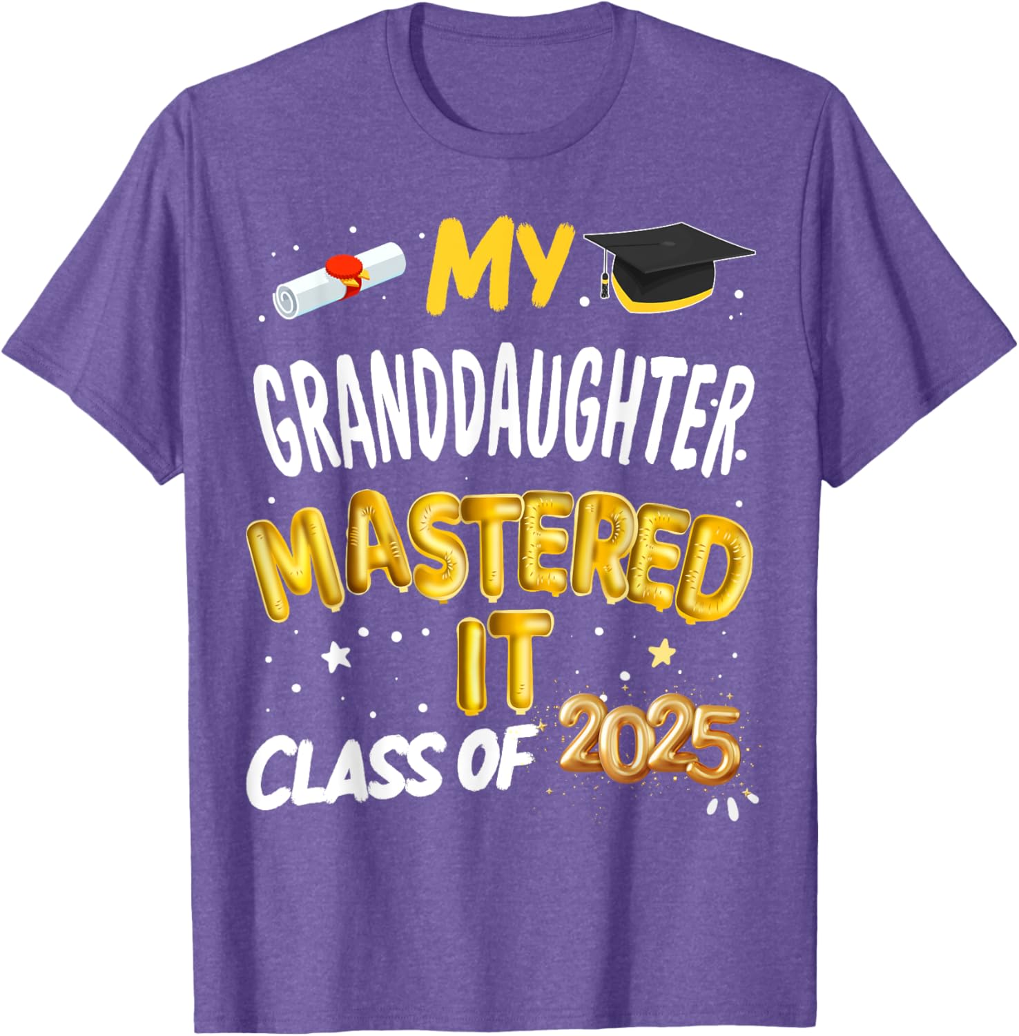 Masters Graduation T-Shirt for Granddaughter Class of 2025 Celebrations - 1