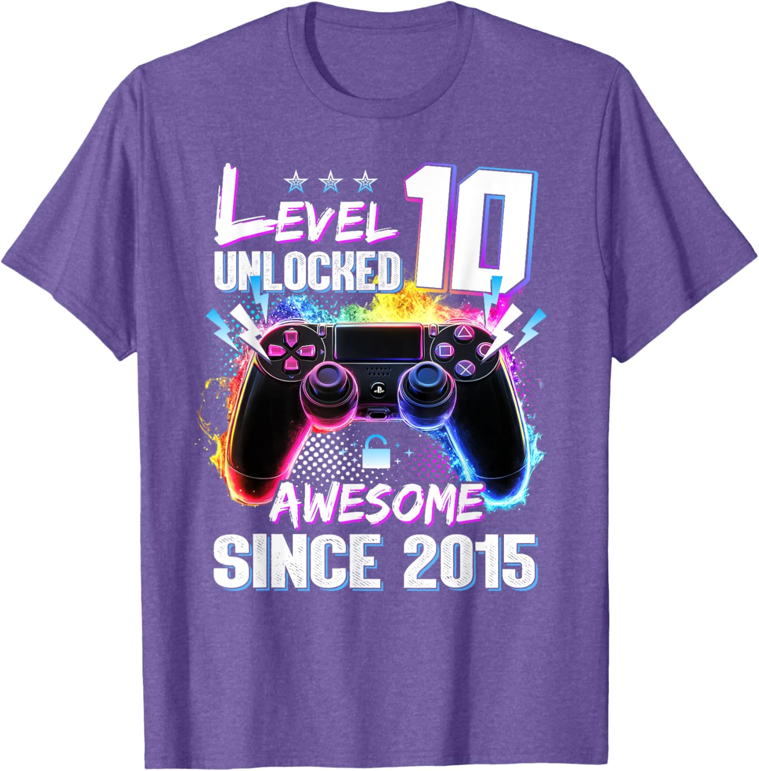 Level 10 Unlocked 10th Birthday T-Shirt Awesome Gift for Kids - 10