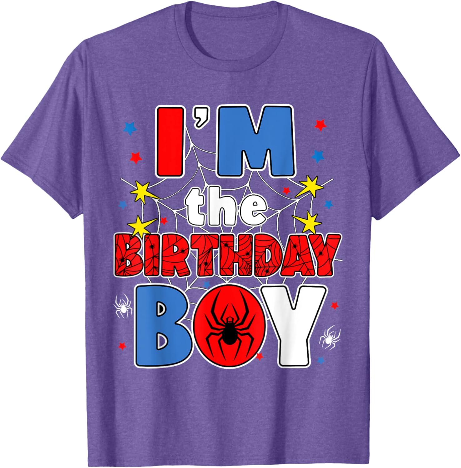 I'm The Birthday Boy Spider Web Family Party T-Shirt for Kids - 14