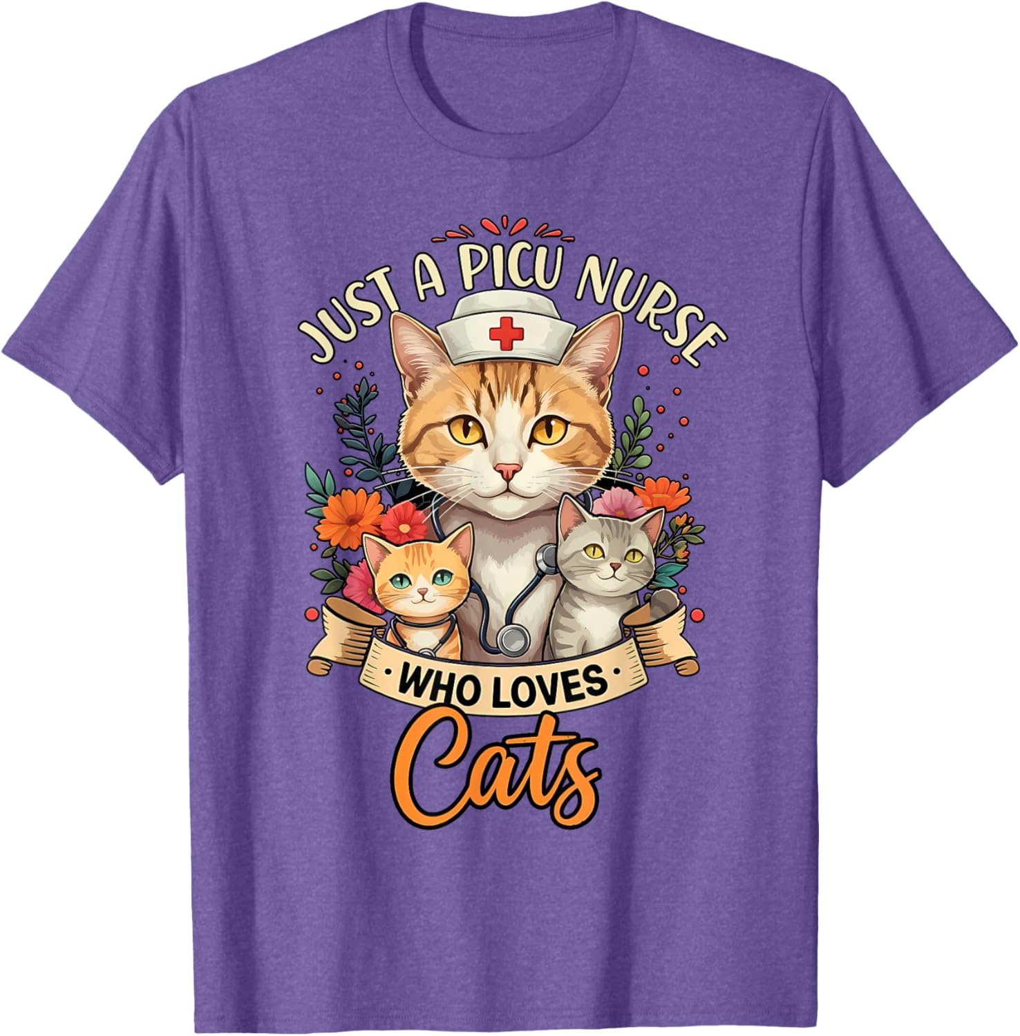 Just A PICU Nurse Who Loves Cats – Cute Pediatric ICU T-Shirt for Cat Lovers - 4
