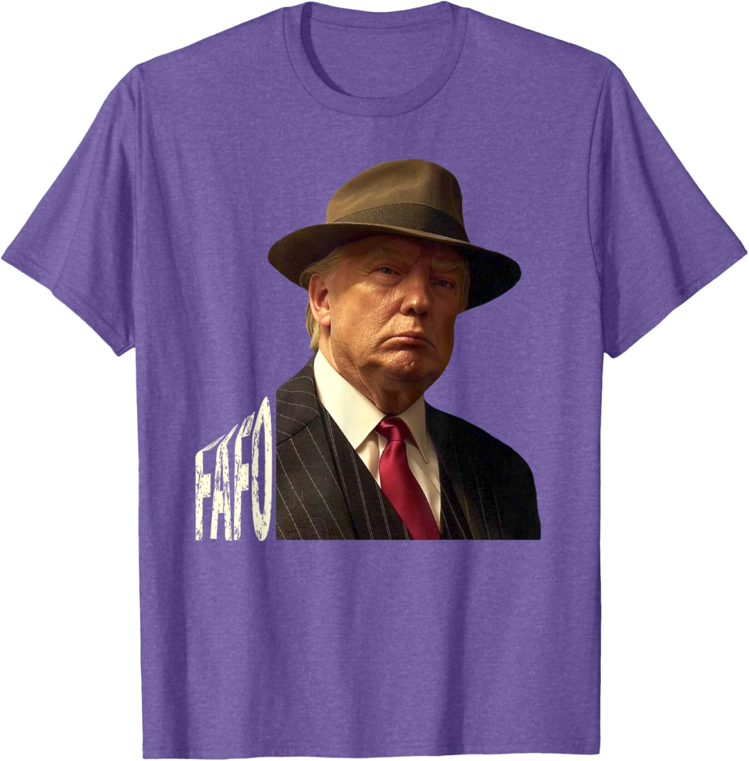 Humorous Trump Fafo Design Unisex Black Crew Neck T-Shirt for Adults - 5