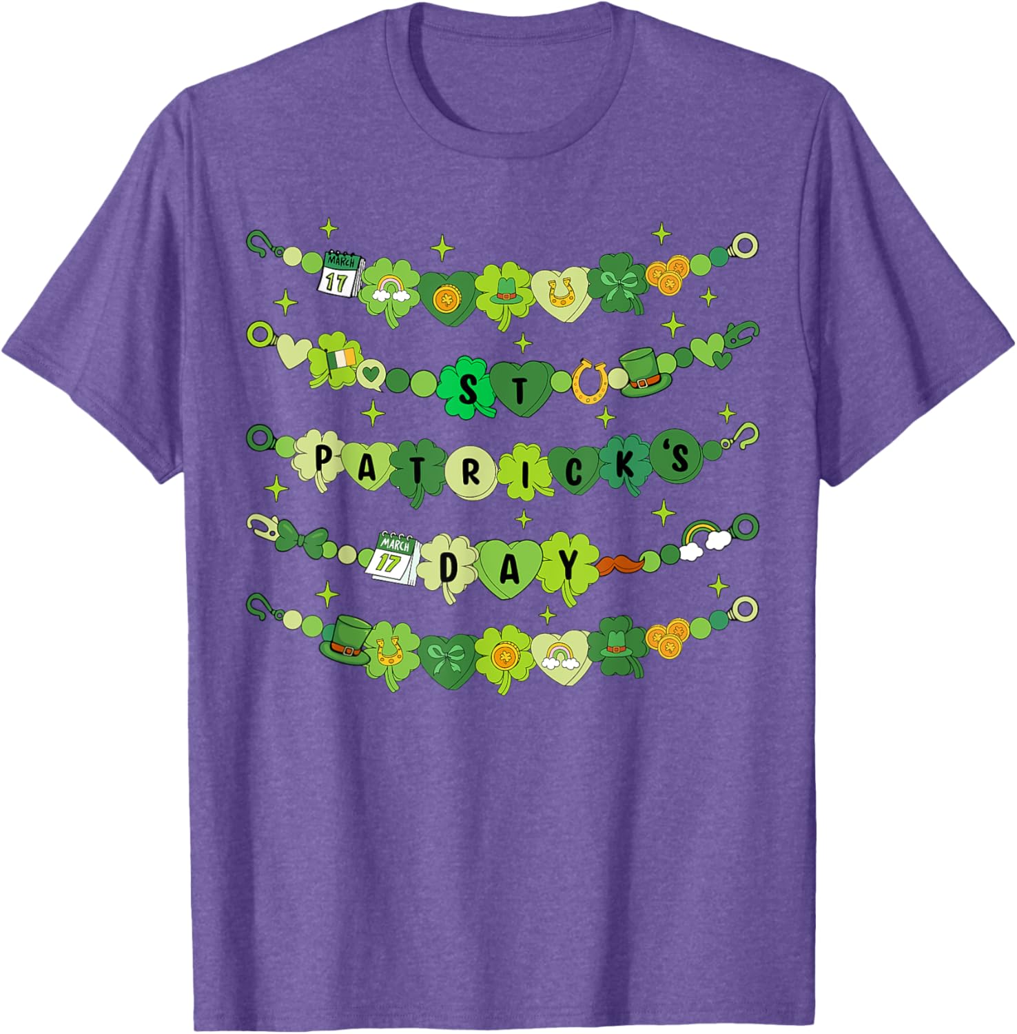 Happy St Patricks Day Friendship Bracelet T-Shirt for Girls - 19