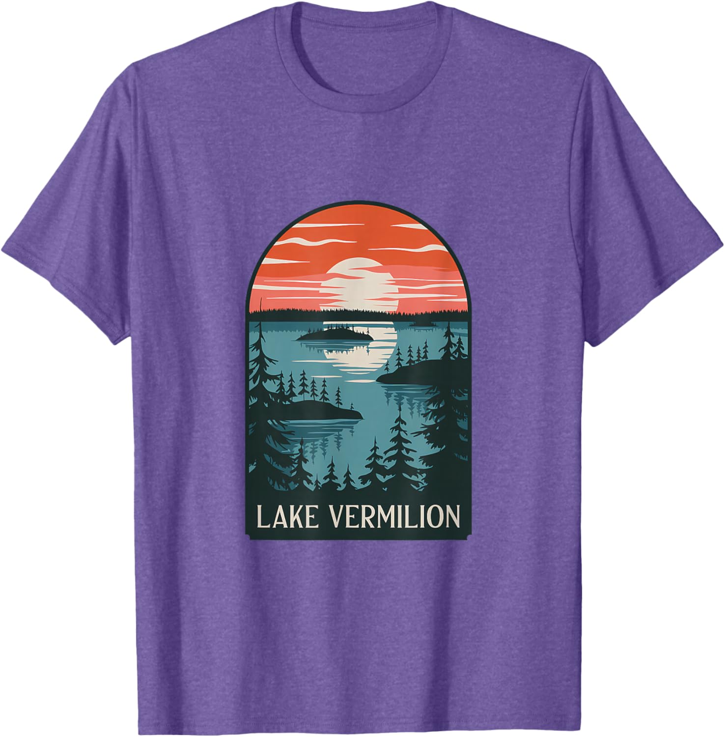 Lake Vermilion Sunset Reflection T-Shirt for Nature Lovers and Adventurers - 2