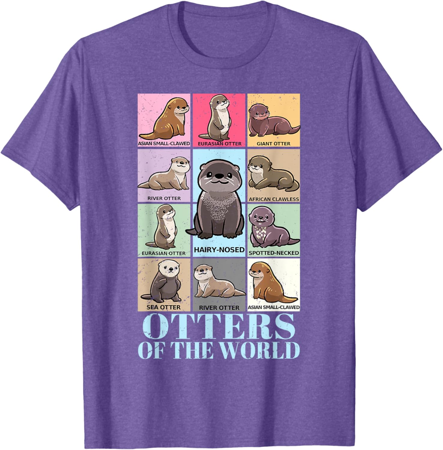 Otters of the World Vintage Sea Otter T-Shirt for Kids and Adults - 16