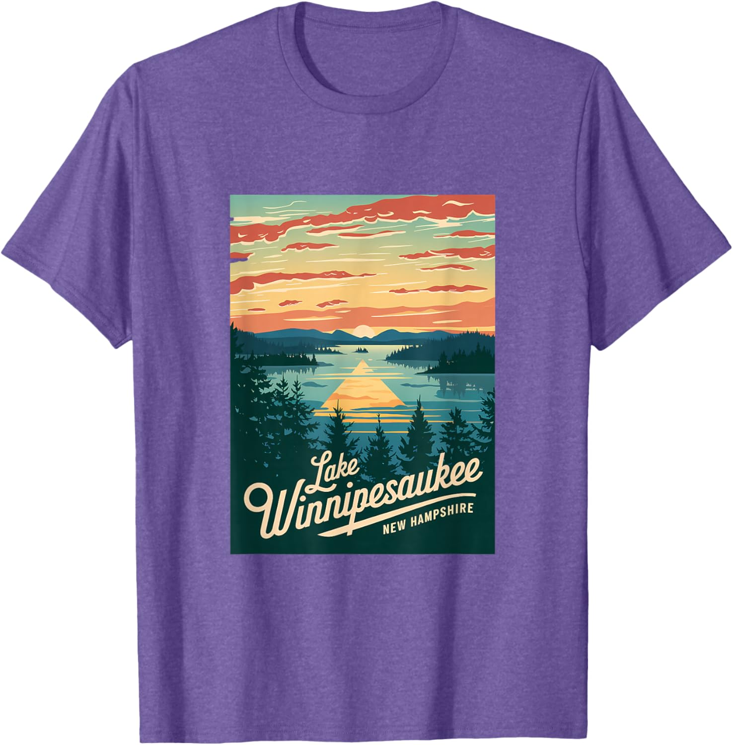 Sunset Beauty T-Shirt Featuring Scenic Lake Winnipesaukee, New Hampshire - 6