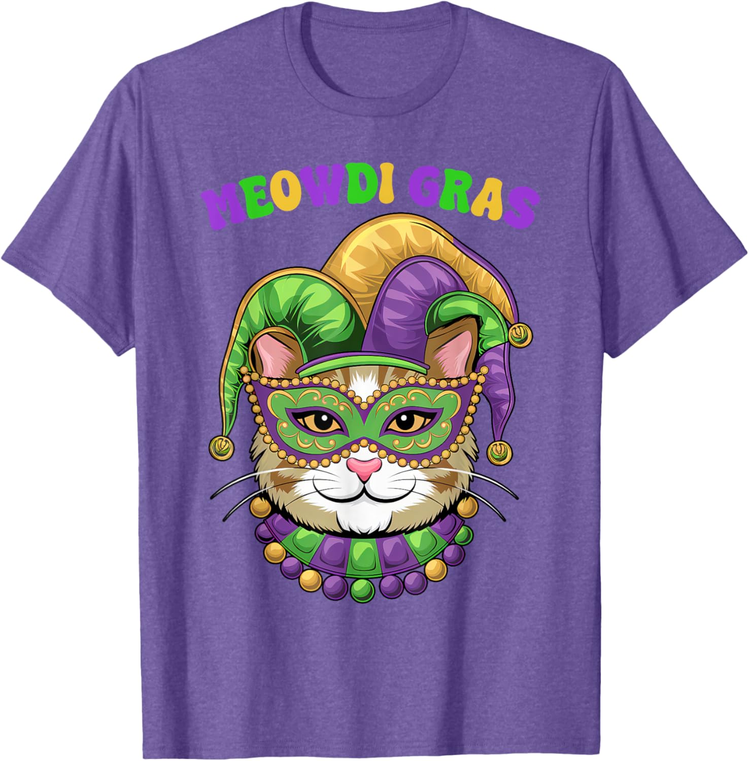 Meowdi Gras Mardi Gras Cat Lover T-Shirt New Orleans Style Fun Apparel - 1